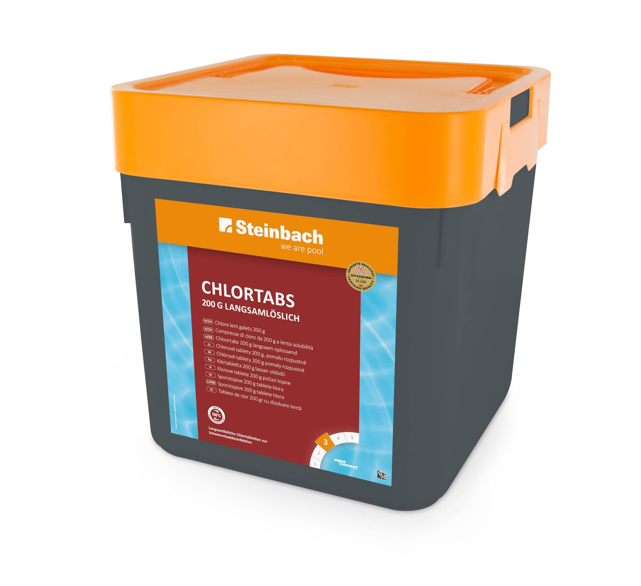 Steinbach Poolpflege Chlortabs 200 g langsamlöslich, 5 kg, Chlorprodukte, 0752205TD00