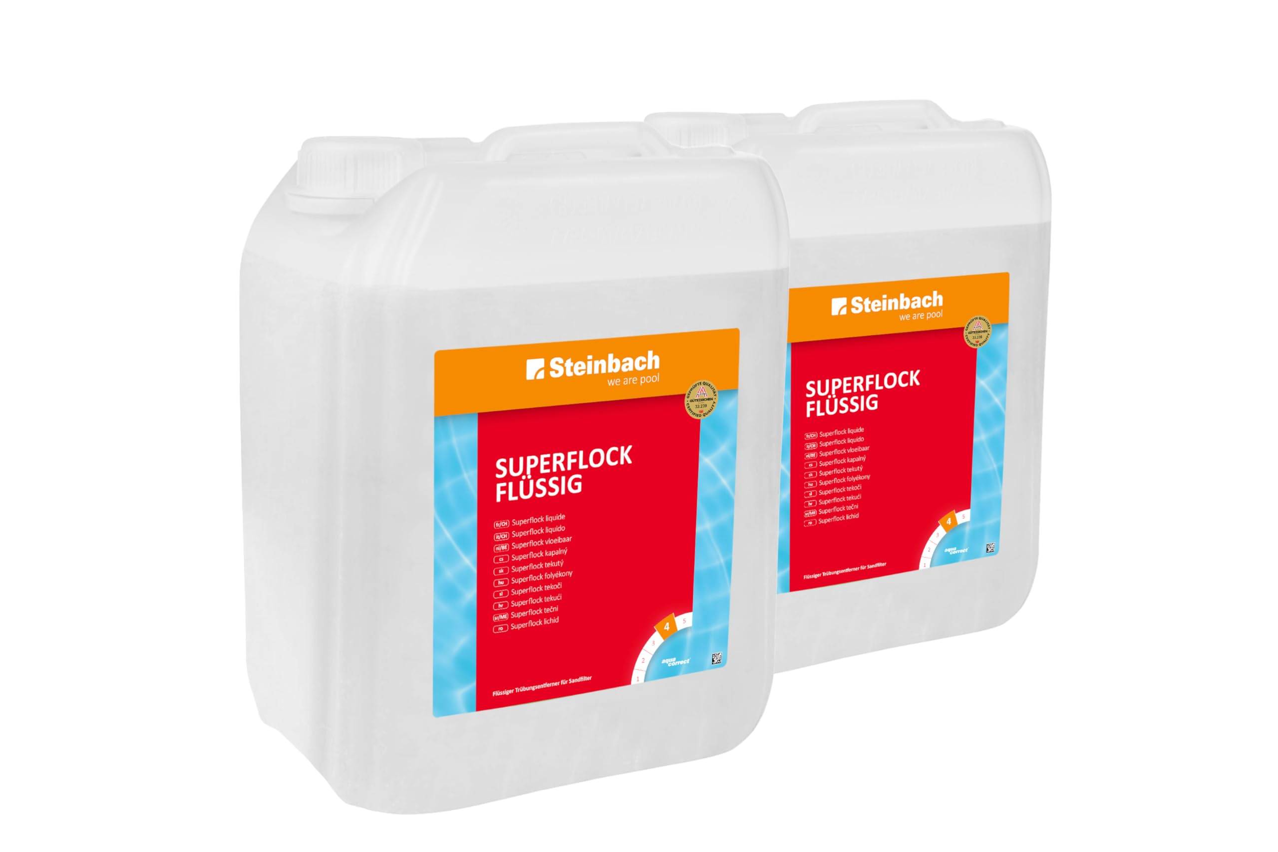 Steinbach Wasserpflege Superflock flüssig - 0754305TV02 - 2X 5 l - Flüssiger Trübungsentferner für Sandfilter
