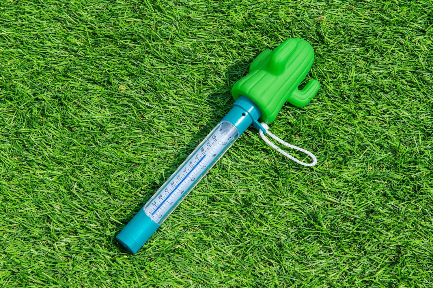 Bestway Poolzubehör-Set | schwimmendes Thermometer Kaktus 25cm & Dosierschwimmer Ø 12,5cm | Pooltemperatur & Chlordosierung | stylisch & funktional