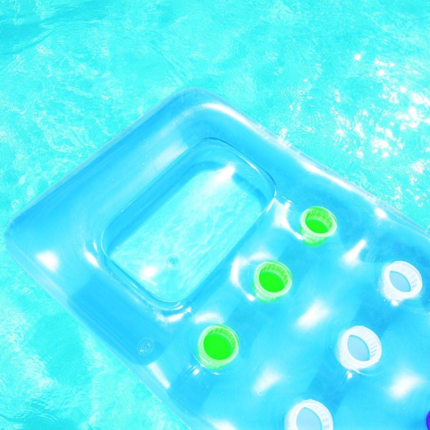 Bestway | Luftmatratze mit Fenster | Fashion Lounge | 188 x 71 cm | Farbe: Transparent | ideal für Strand und Schwimmingpool