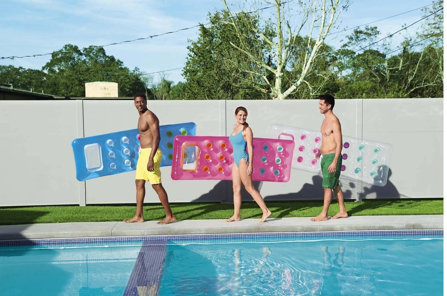 Bestway | Luftmatratze mit Fenster | Fashion Lounge | 188 x 71 cm | Farbe: Transparent | ideal für Strand und Schwimmingpool