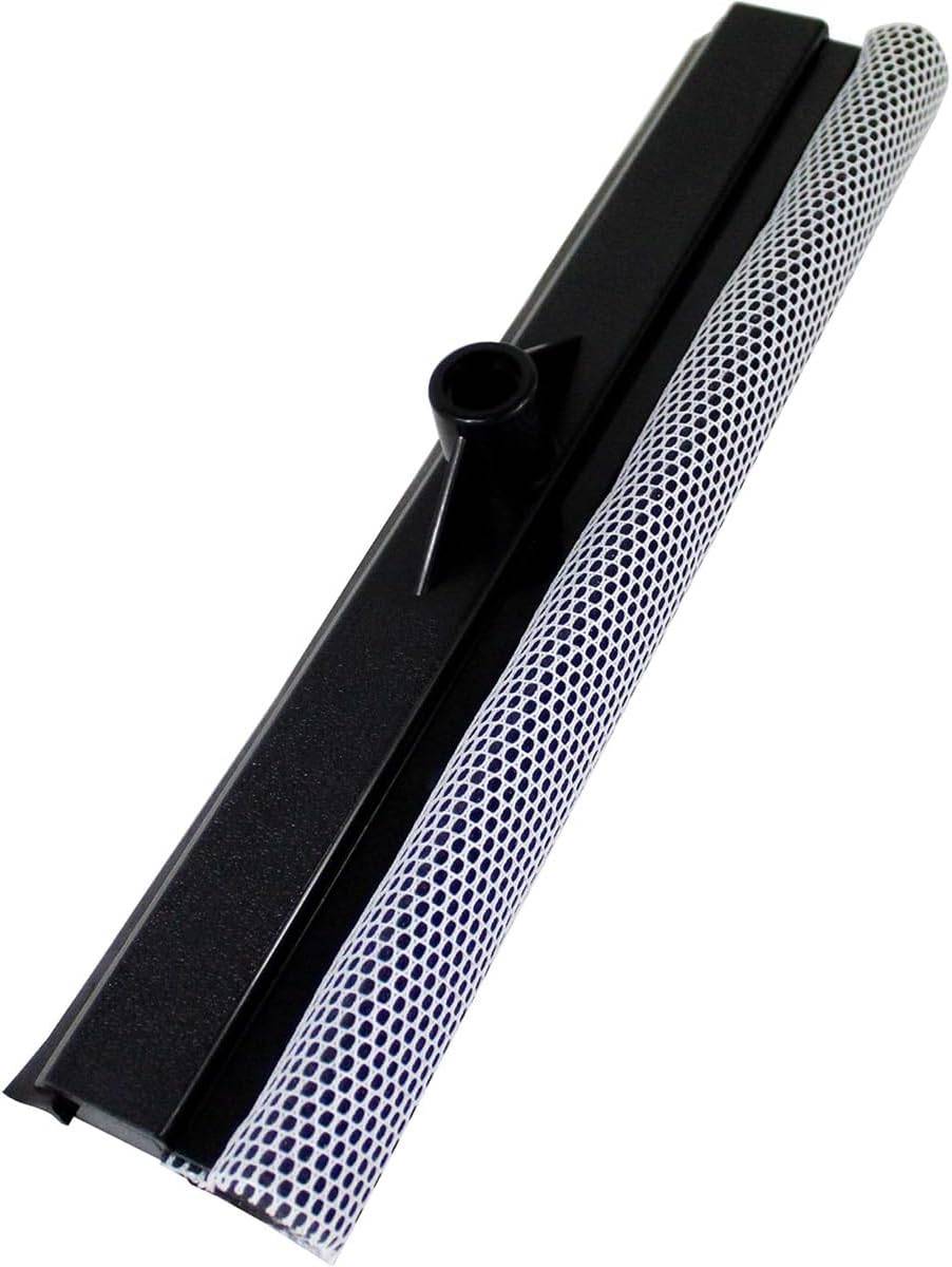 Neustanlo Fensterwischer Aufsatz 2-in-1 | mit Schwamm, Netzüberzug & Abziehlippe | ca. 37 cm breit | ideal für Fenster, Rollläden, Wintergarten &