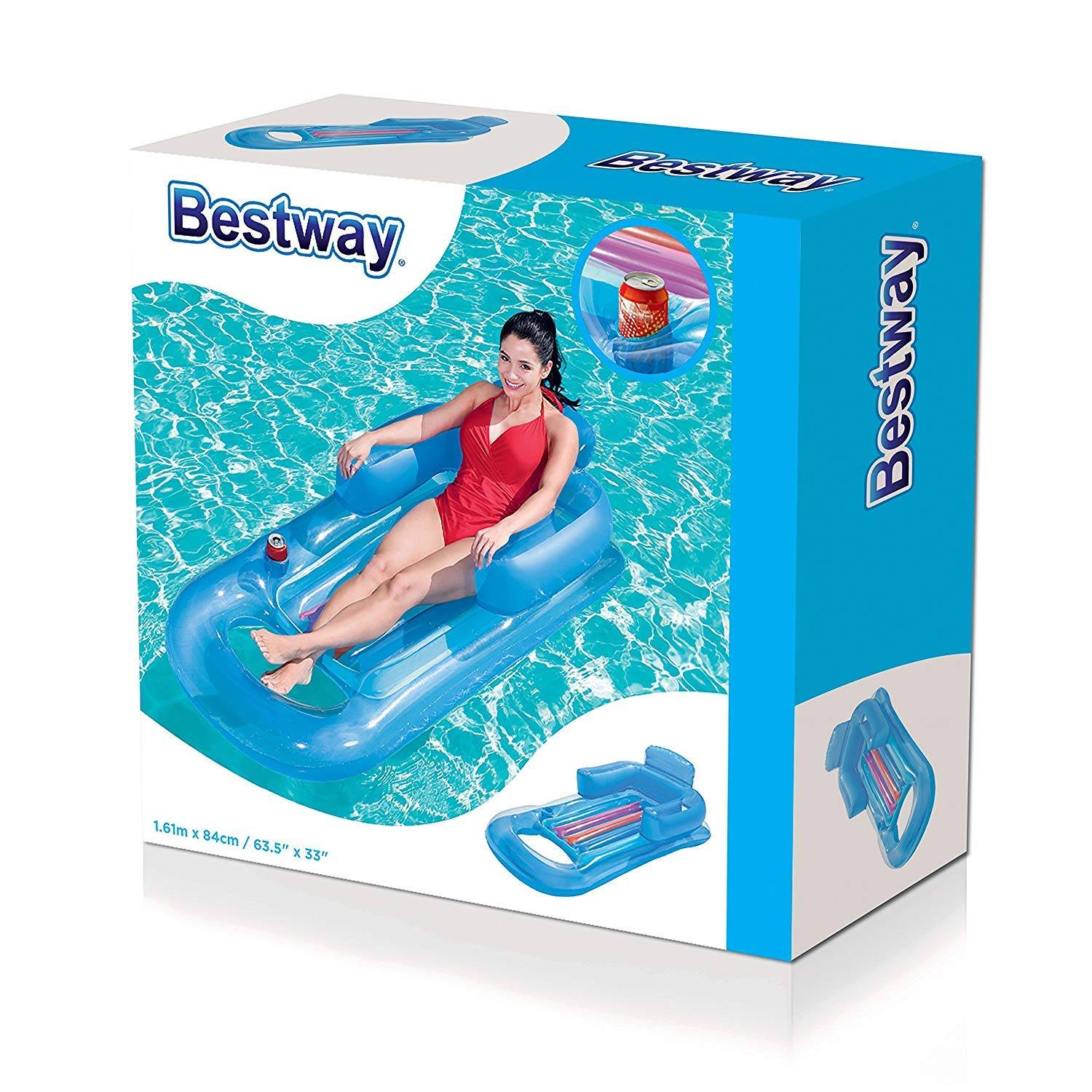 Bestway Luftmatratze 161x 84cm Designer (Blau (2er Pack), 161 x 84 cm)