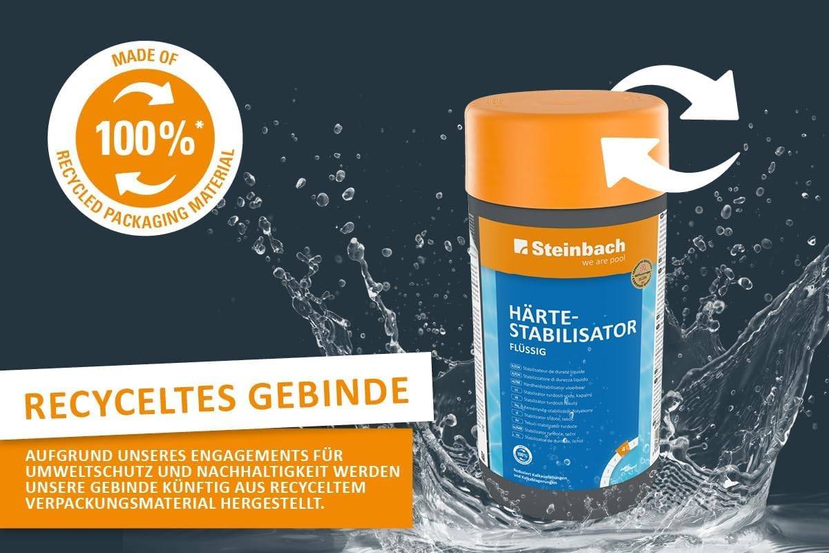 Steinbach Härtestabilisator flüssig 1 l | gegen Kalkausfällungen & Ablagerungen | verhindert Wassertrübungen | bindet Metallionen im Poolwasser