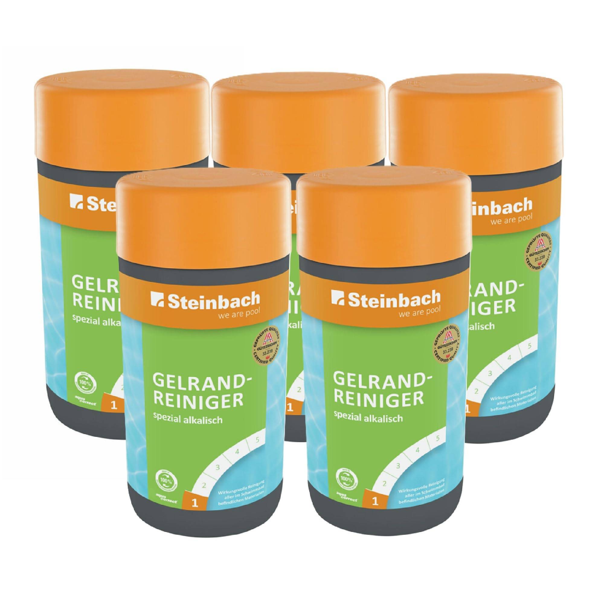 STEINBACH Gelrandreiniger Spezial alkalisch 5 l | gegen Schmutz-, Fett- & Rußränder | dickflüssig & haftstark | für Folie, Fliesen & Kunststoff |