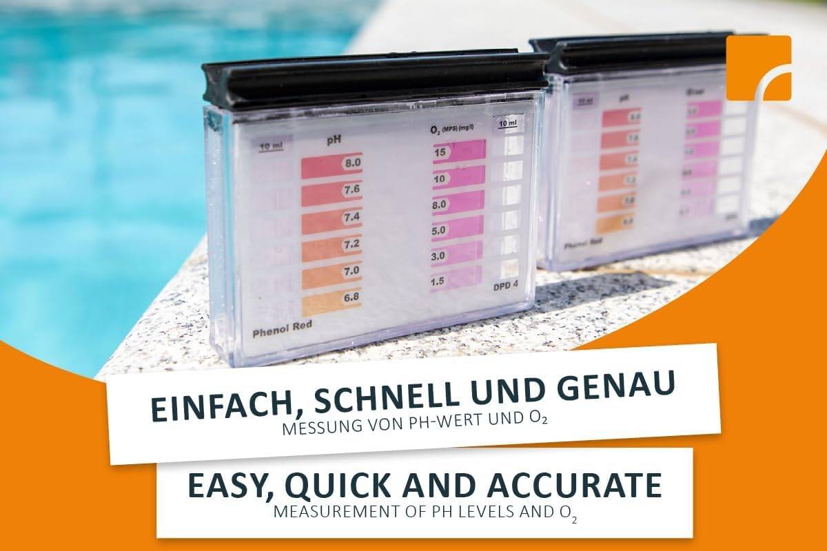 Steinbach | Poolpflege Test-Set | Sauerstoffgranulat 1 KG & Testkit für pH/O | ideal zur Wasserkontrolle, Erstdosierung & Schockbehandlung
