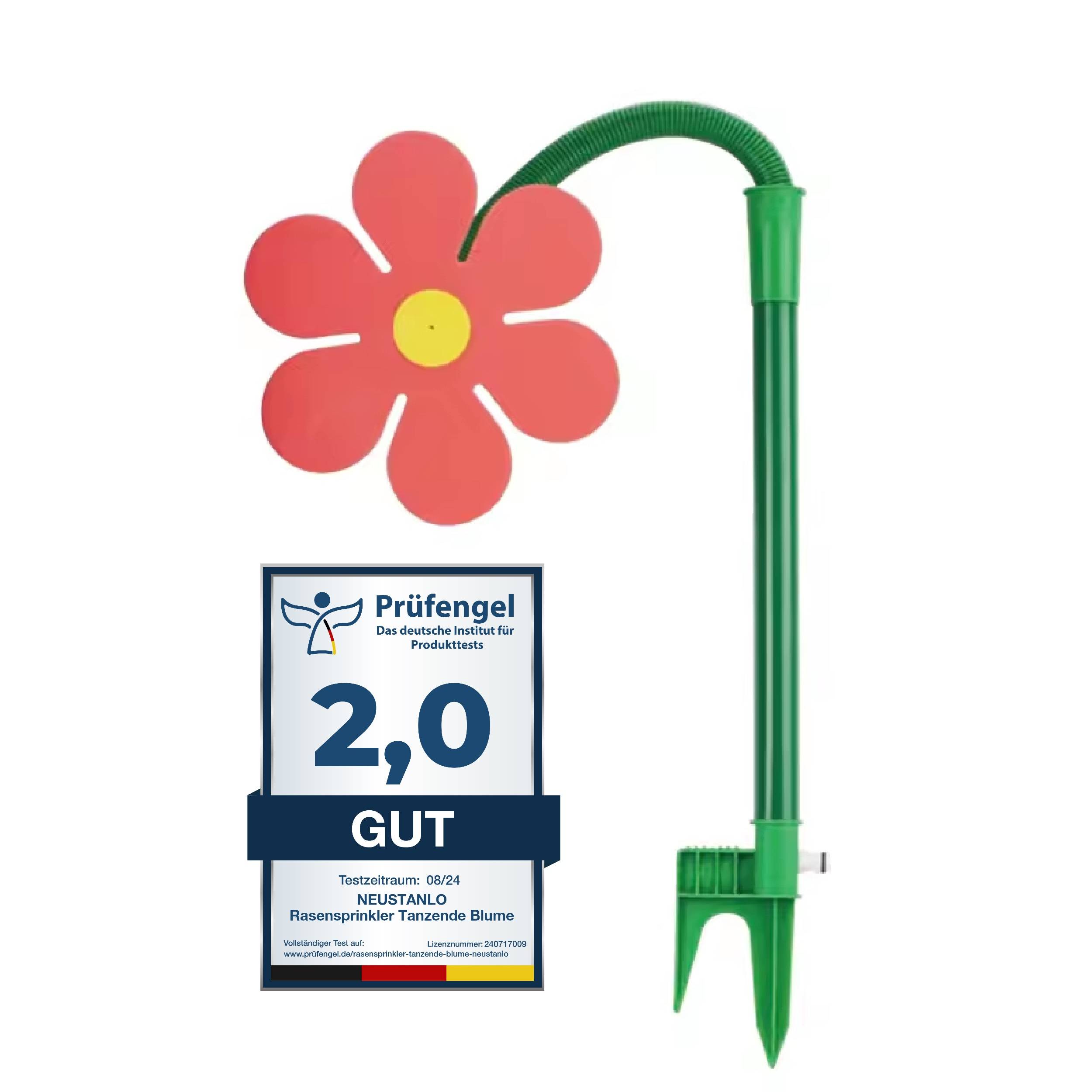 Neustanlo | Rasensprinkler Tanzende Blume | Farbe: Rot | Bewässerung Sprenger beweglich | der ideale Spaß für den Garten