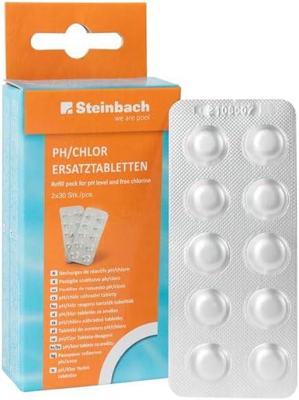 Steinbach | Ersatztabletten für pH-Wert & freies Chlor | 60 Stück | zuverlässig & präzise | ideal für Poolpflege | einfache Anwendung