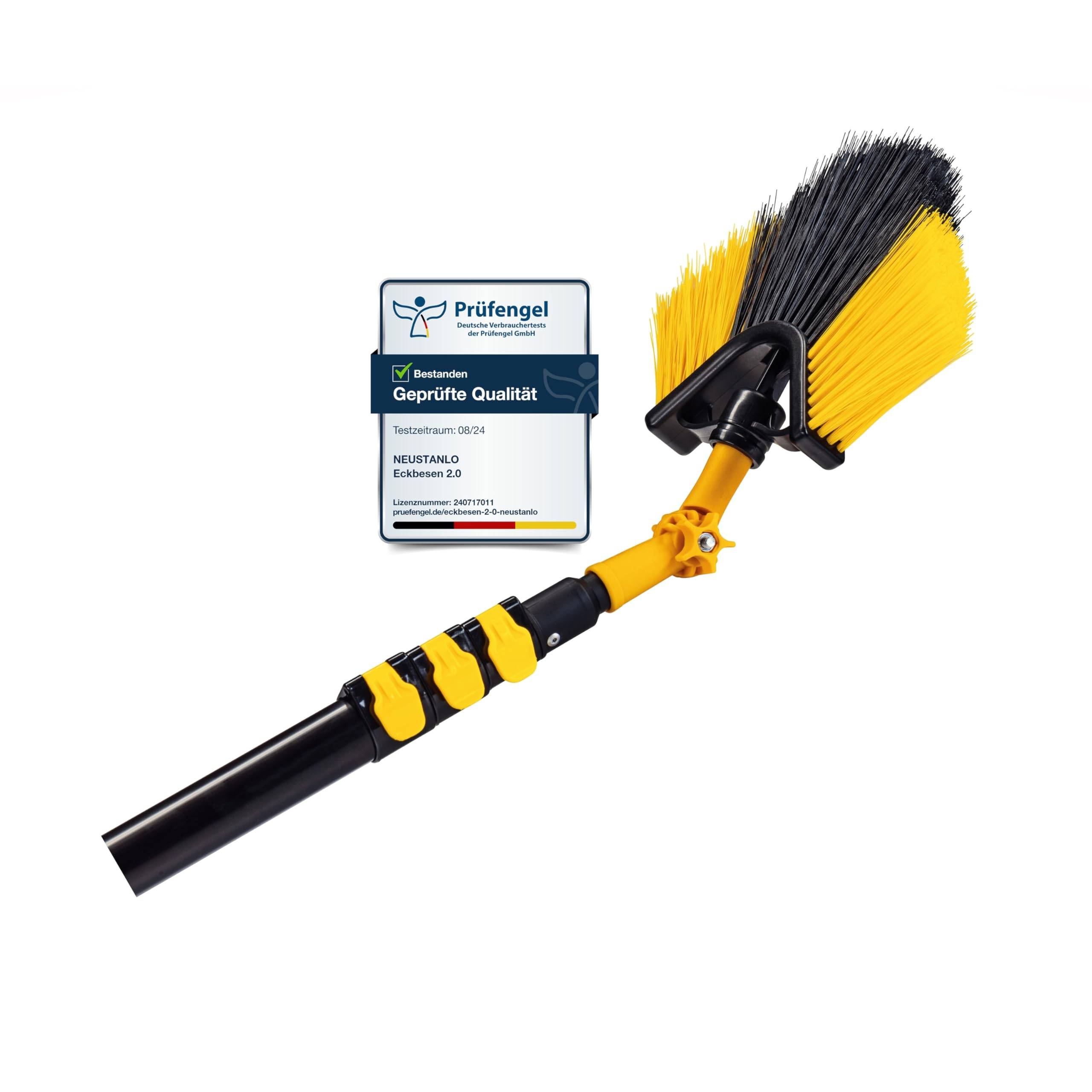 Neustanlo | Eckbesen 2.0 mit Teleskopstange | Teleskopstiel: 119-410 cm | intuitives Schnellspannsystem | ergonomische Soft-Touch Handgriffe