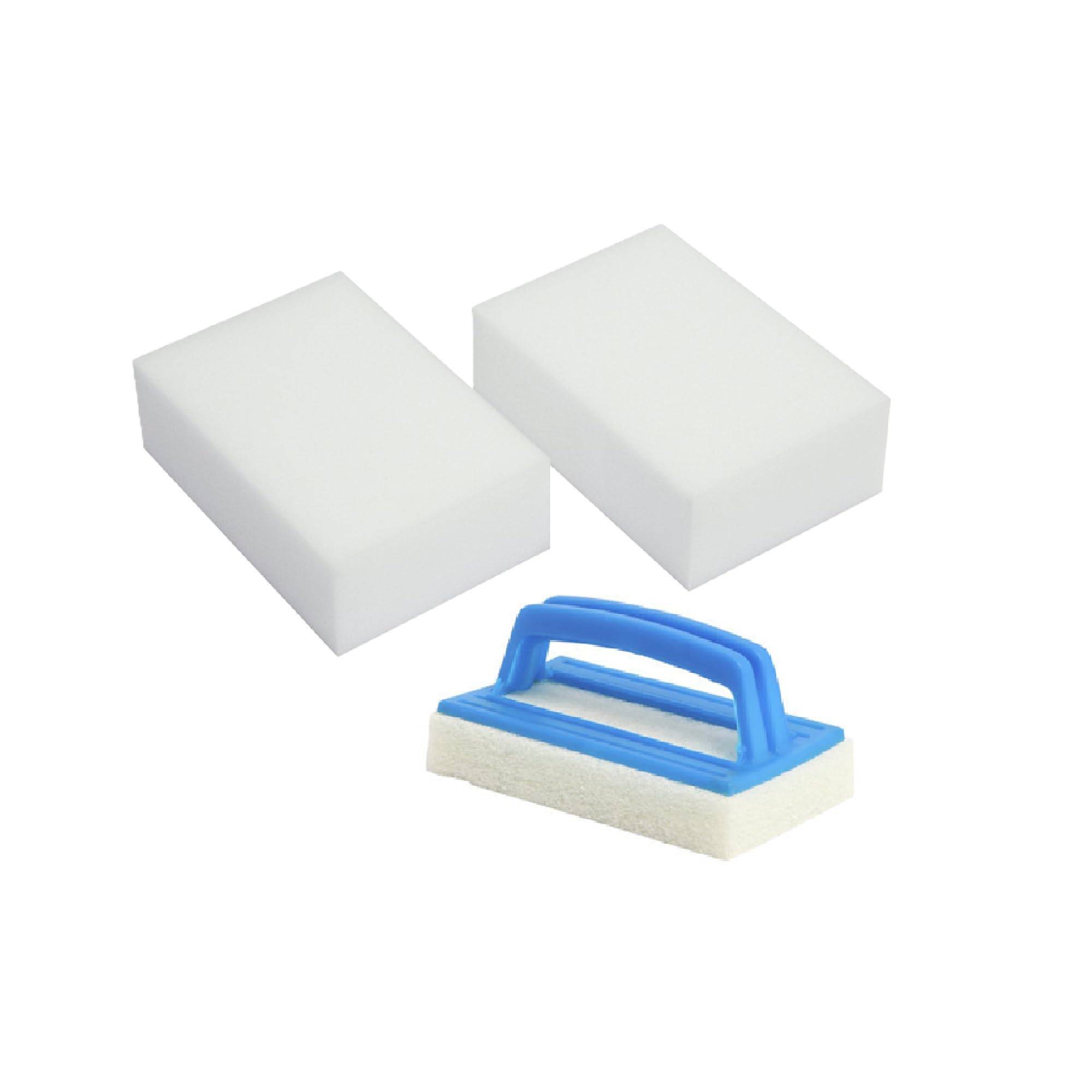 Steinbach | Reinigungsset | Nano Reinigungsschwamm Doppelpack + Handschrubber De Luxe | chemiefrei reinigen mit Nanotechnologie | für