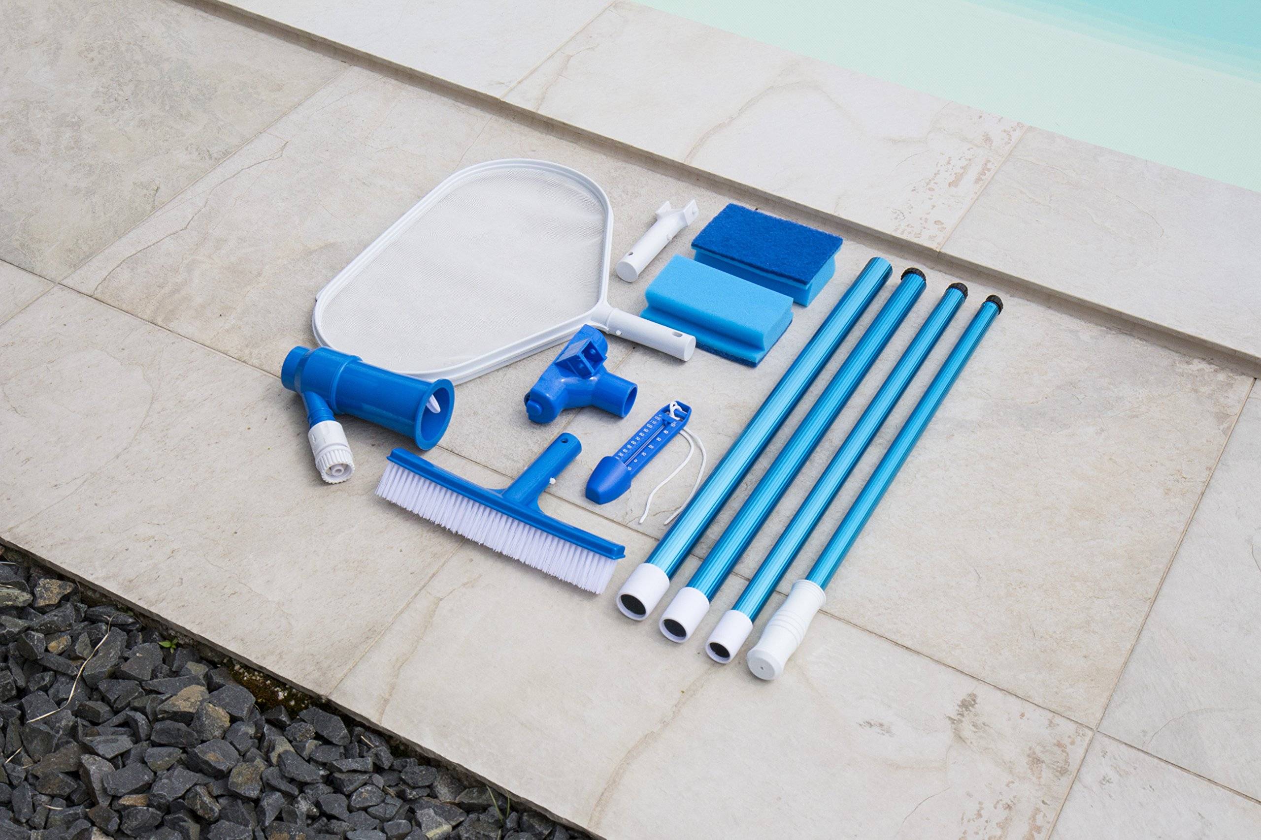 Steinbach Reinigungsset Grundausstattung, Bodensauger, Teleskopstange, Thermometer, Bürste, Handschrubber, Kescher, 061175