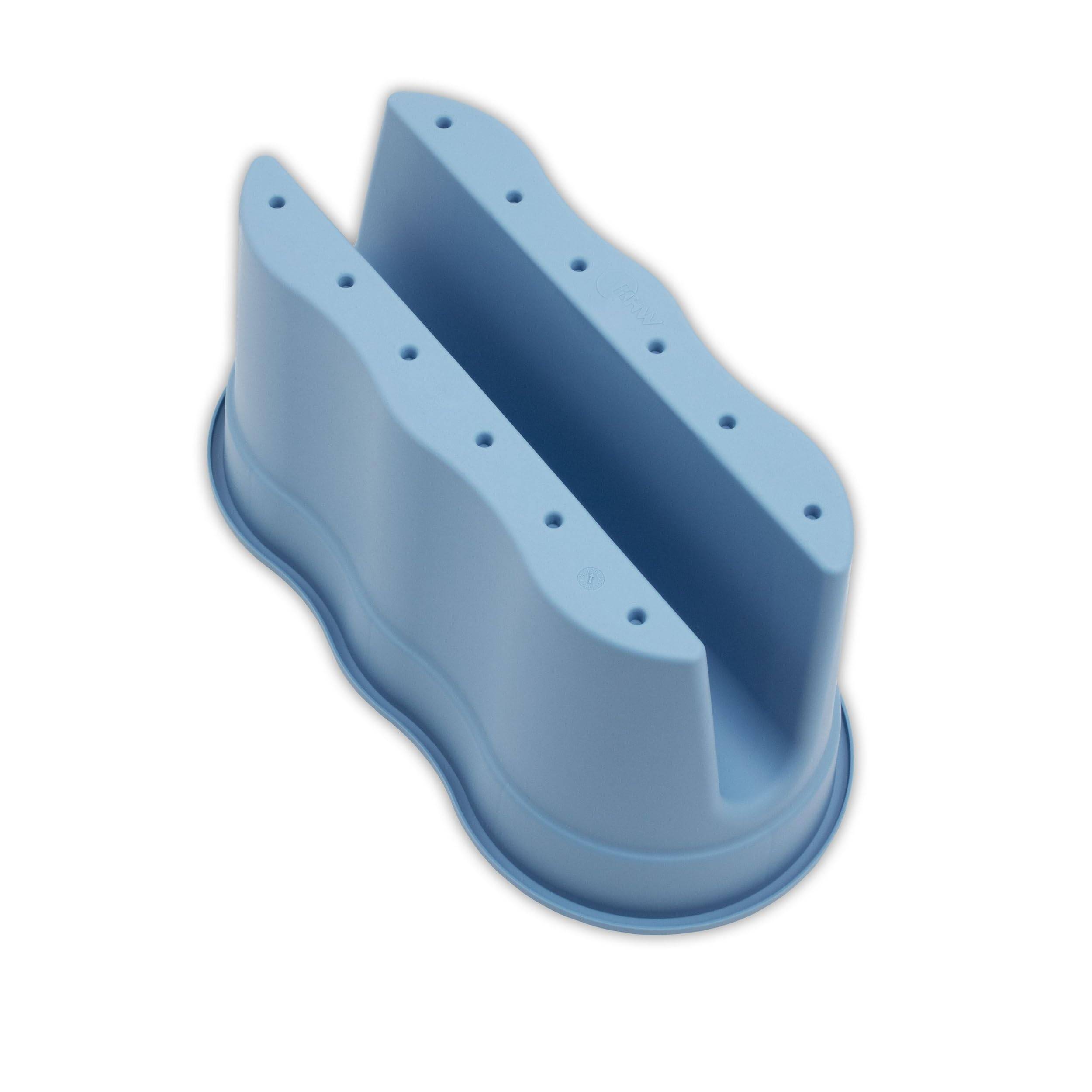 KHW | Flowerclip XL 2er-Set | Meerblau | Pflanzgefäße für Balkon- & Geländerbegrünung | wetterfest & UV-beständig | Zwei Pflanzkammern | für Ge