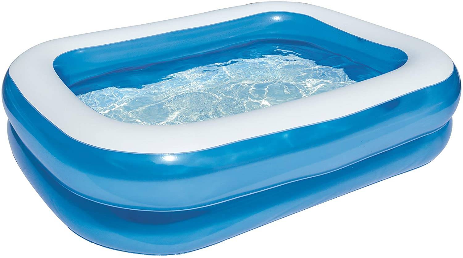 Bestway 54005 Family Pool, Pool rechteckig für Kinder, leicht aufbaubar, blau, 201 x 150 x 51 cm
