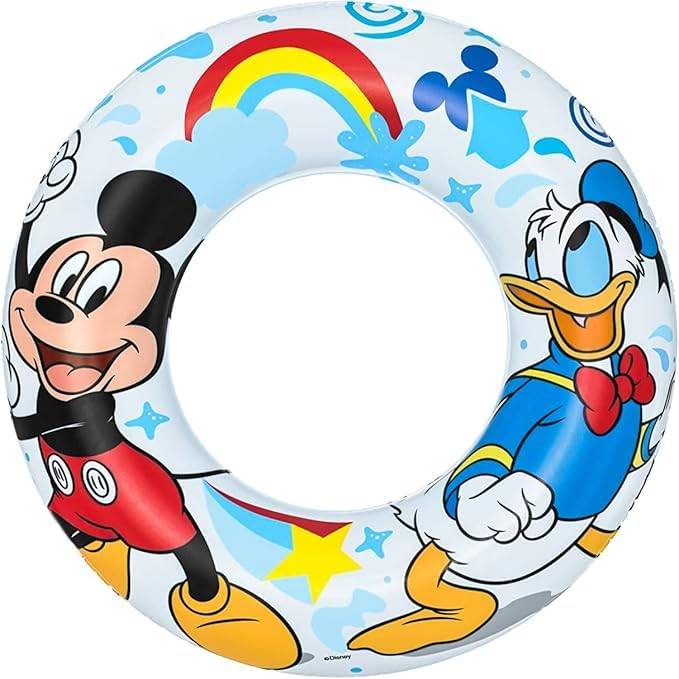 Bestway | Disney Junior - Schwimm- & Spielset | Schwimmring Ø 56 cm & Wasserball Ø 34 cm | aufblasbar | Mickey & Friends Design | perfekt für Pool
