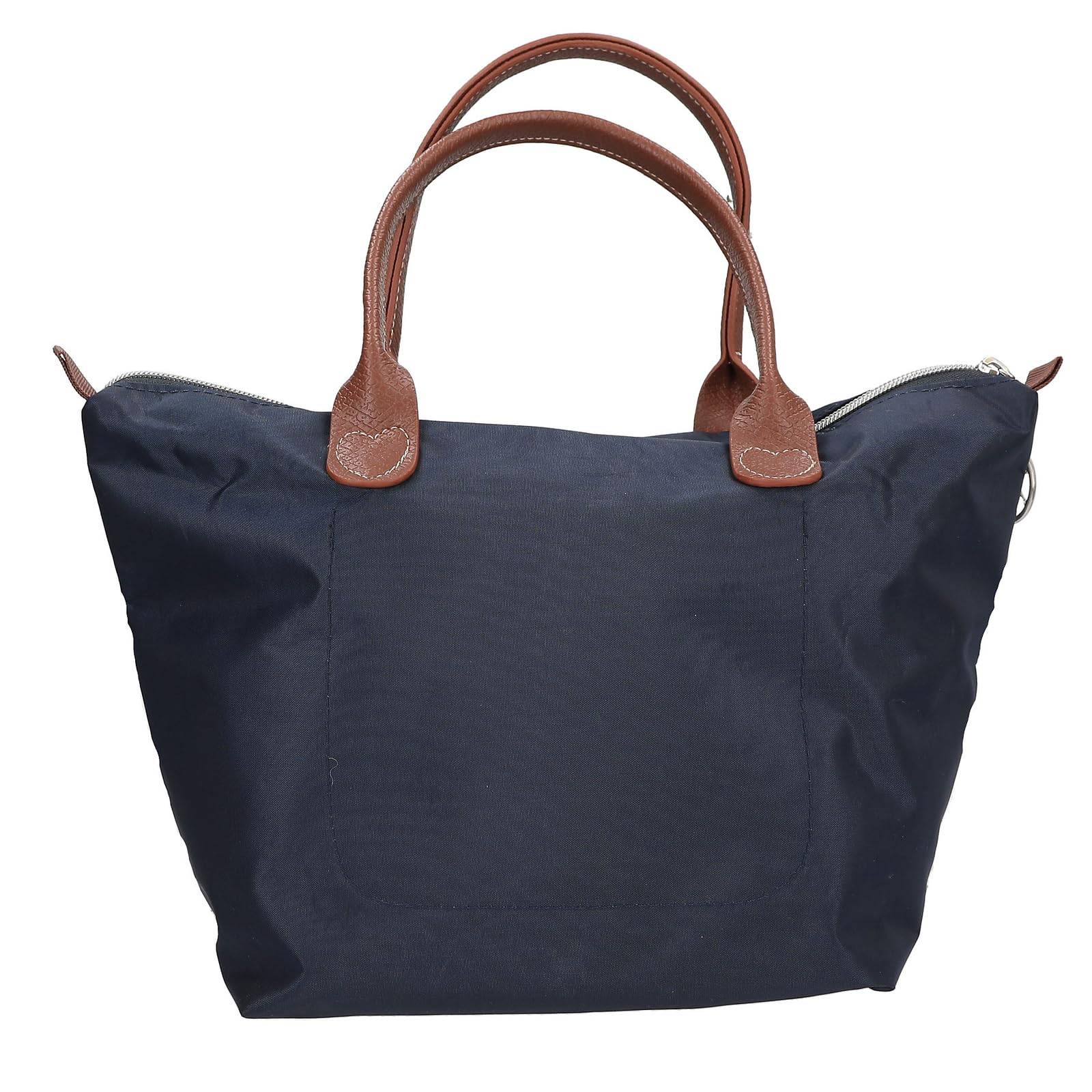 Depesche 13690 Miss Melody Luxury Horse - Umhängetasche in Dunkelblau und Braun, mit Pferde Motiv und kleinen Nieten, Handtasche mit längenverstellb