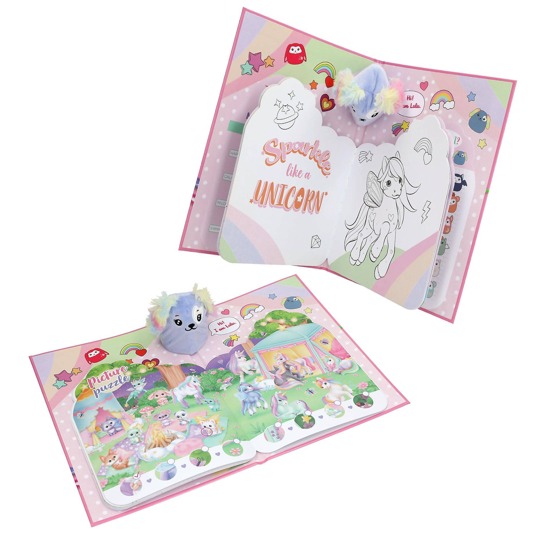 Depesche 13741 Ylvi Unicorn Fun - Malbuch mit 24 figürlich gestanzten Seiten zum Gestalten von Einhorn Motiven, inkl. 3 Stickerbogen