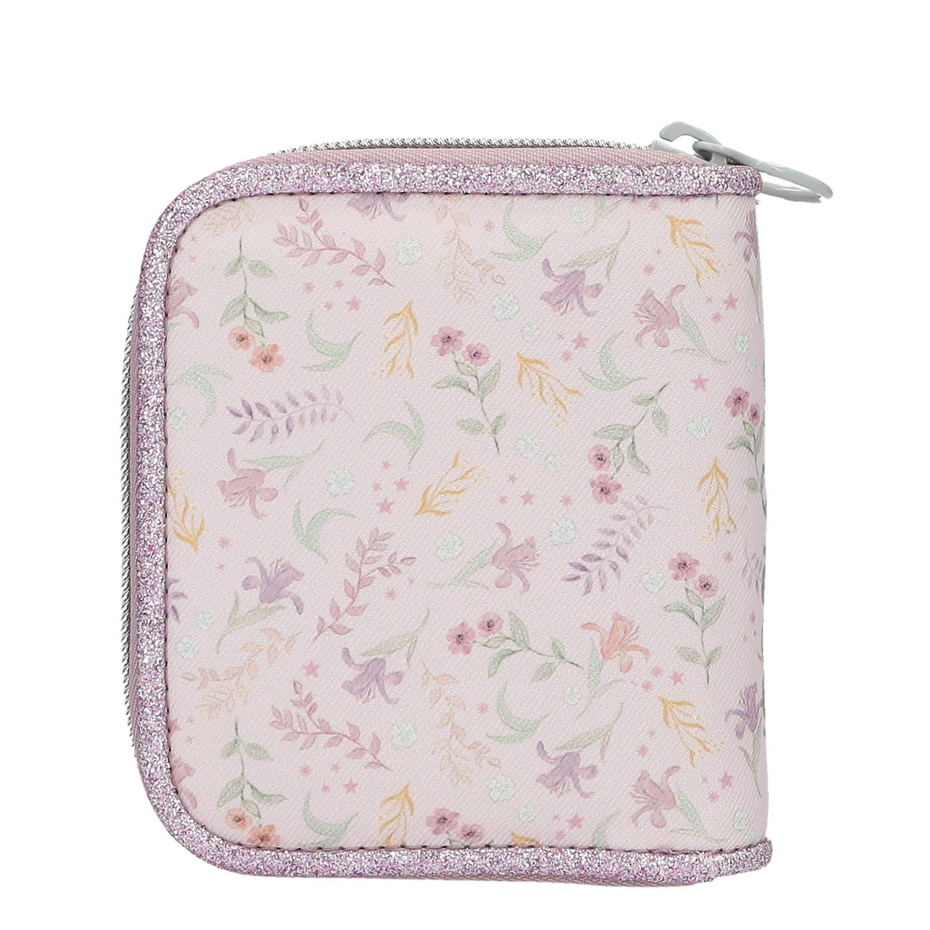 Depesche 13961 TOPModel Blooming Kitty - Portemonnaie in Lila, mit Model Motiv, Blumen Muster und Katze, Geldbörse mit Druckknopf-Verschluss