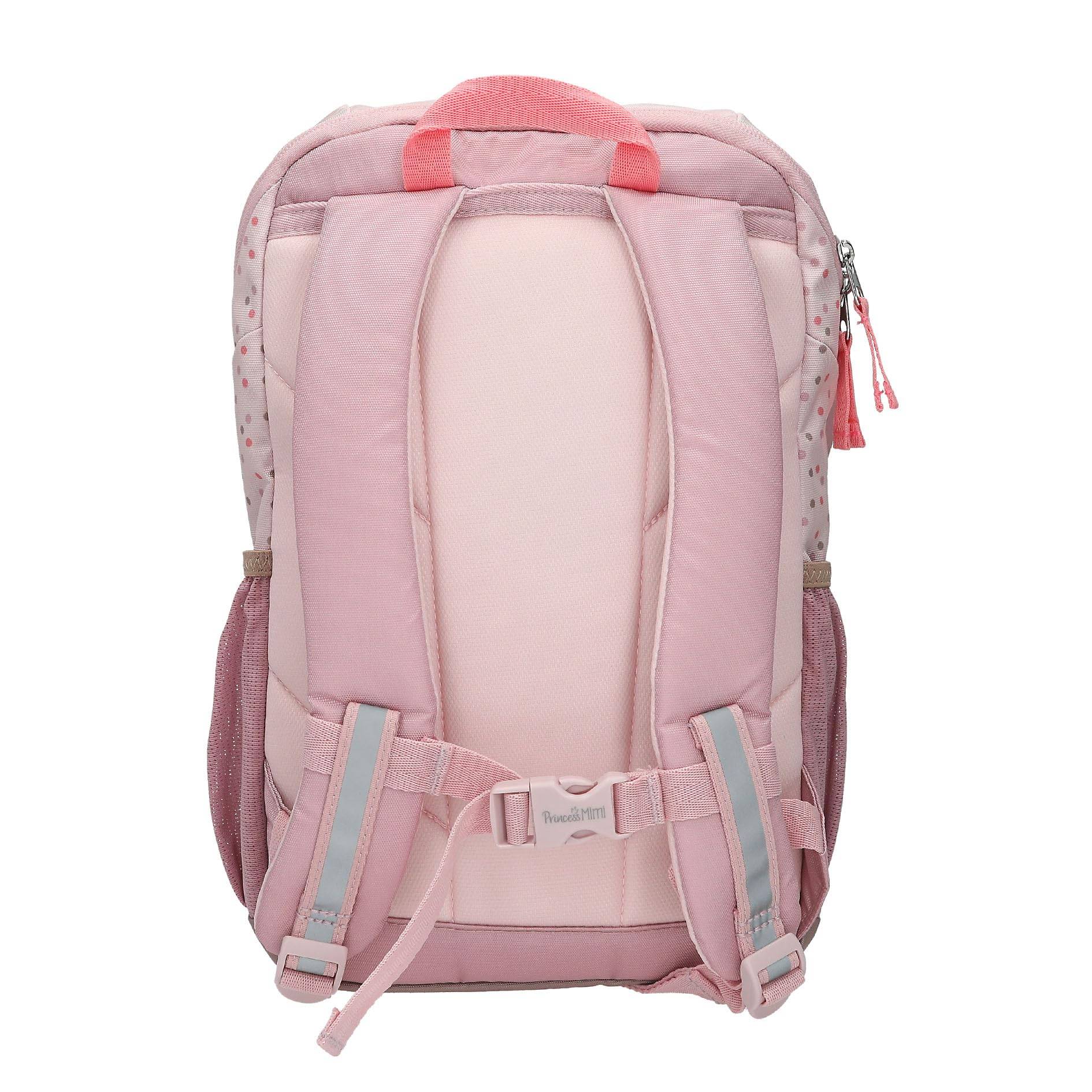 Depesche 13991 Princess Mimi - Ergonomischer Rucksack in Rosa, mit Hasen-Gesicht, applizierten Schlappohren und Pünktchen-Muster, Tasche mit