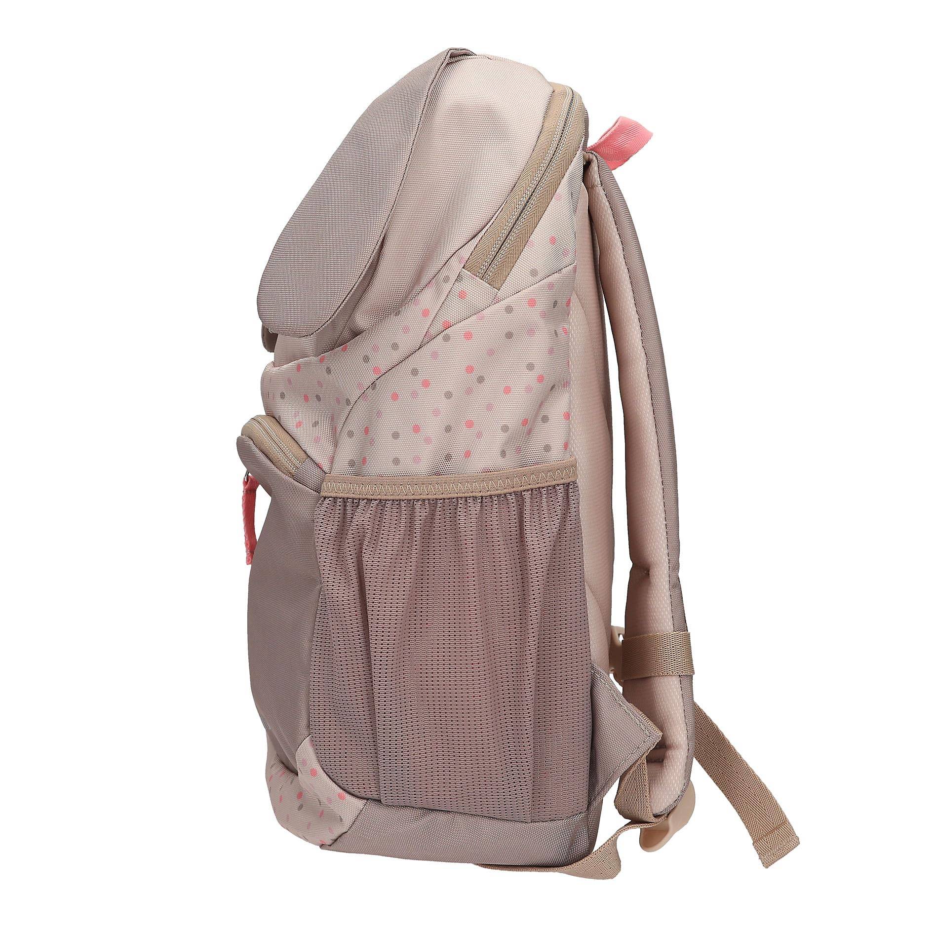 Depesche 13993 Princess Mimi - Ergonomischer Rucksack in Braun und Beige, mit Hunde-Gesicht, applizierten Schlappohren und Pünktchen-Muster, Tasche