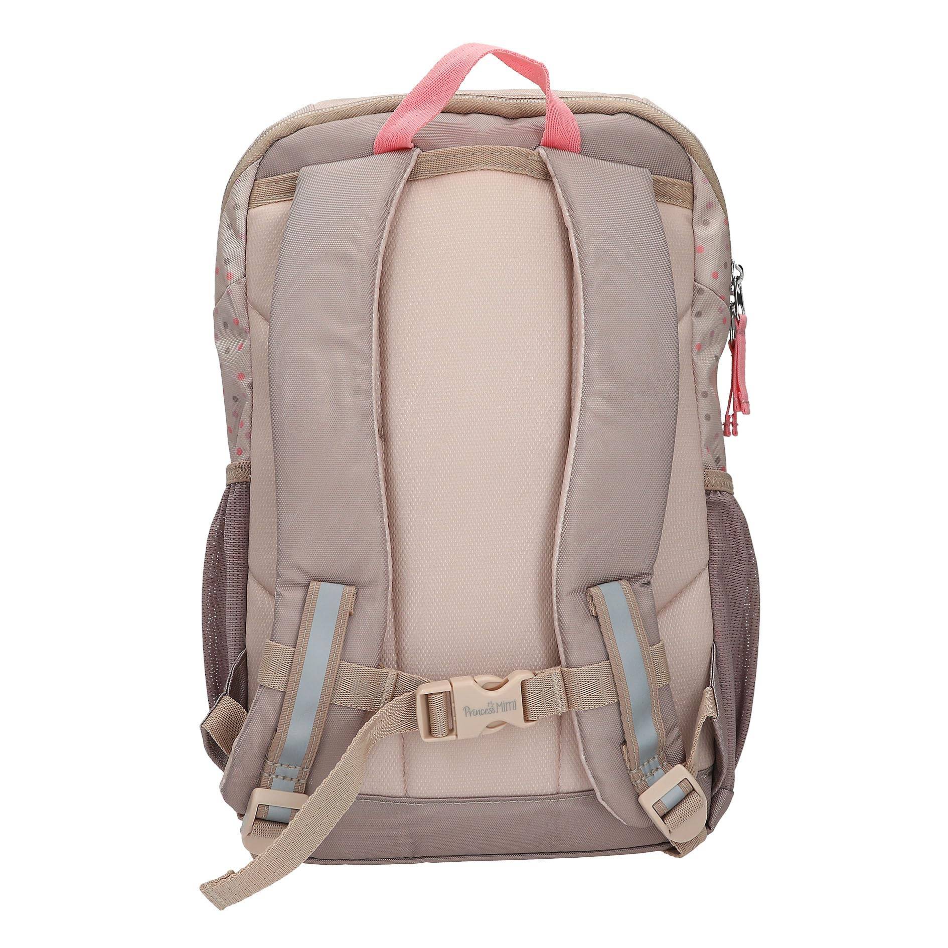 Depesche 13993 Princess Mimi - Ergonomischer Rucksack in Braun und Beige, mit Hunde-Gesicht, applizierten Schlappohren und Pünktchen-Muster, Tasche