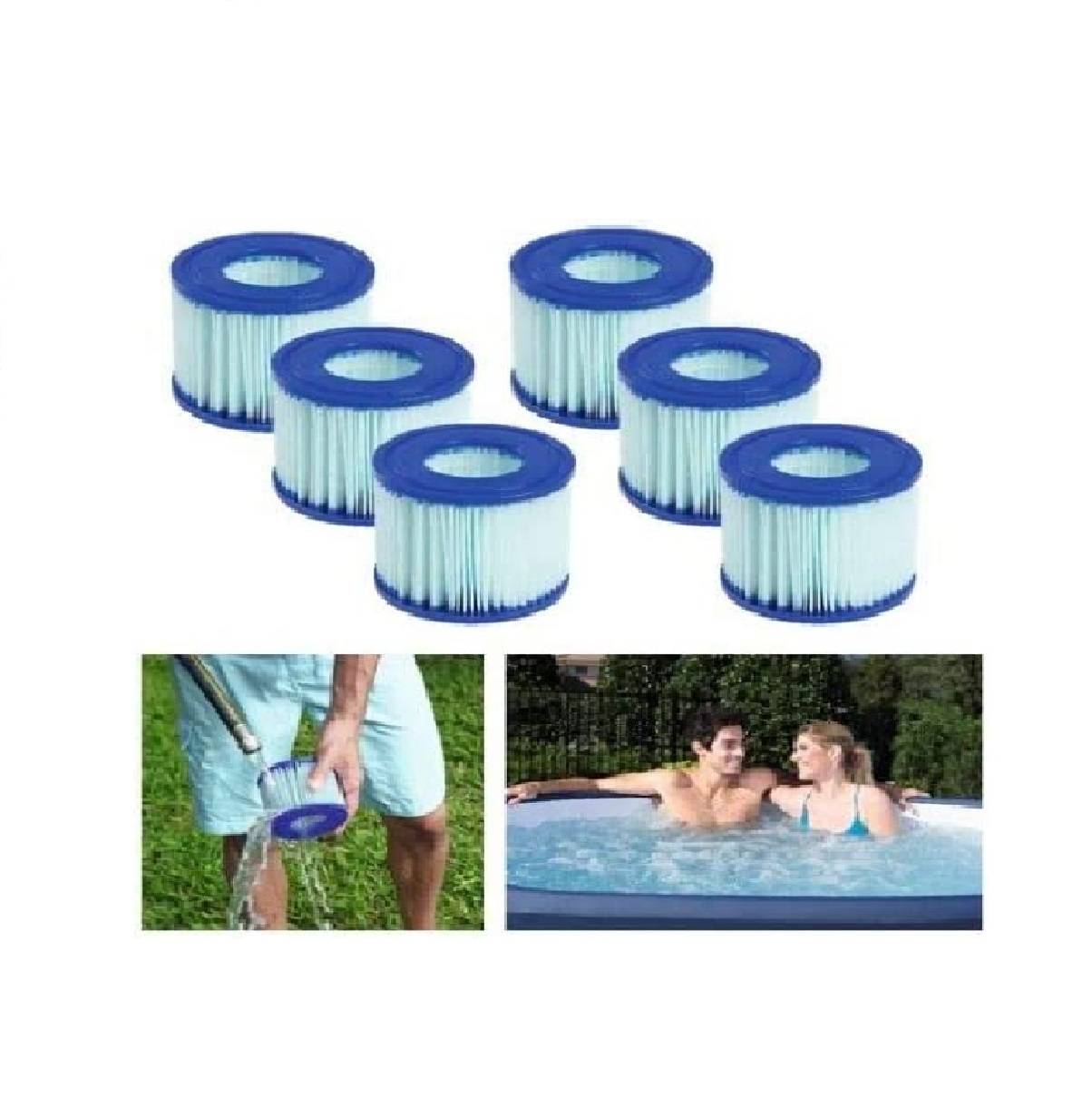 SET - Bestway 60311 - Lay-Z-Spar™ Filterkartuschen Gr.VI: Doppelpack - Set 1: 2 x 2 Doppelpack (4 Filter)