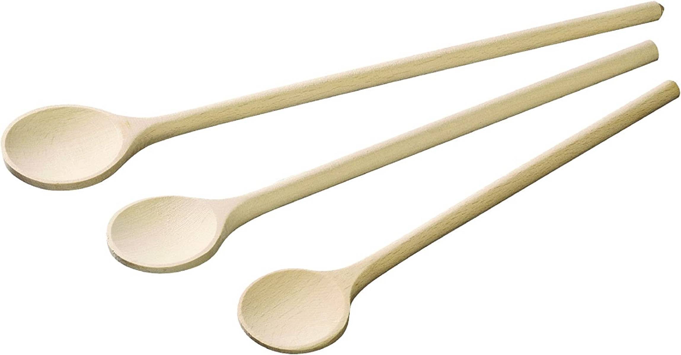 FACKELMANN 30830, 3er Set Holzlöffel - 20 cm, 25 cm, 28 cm