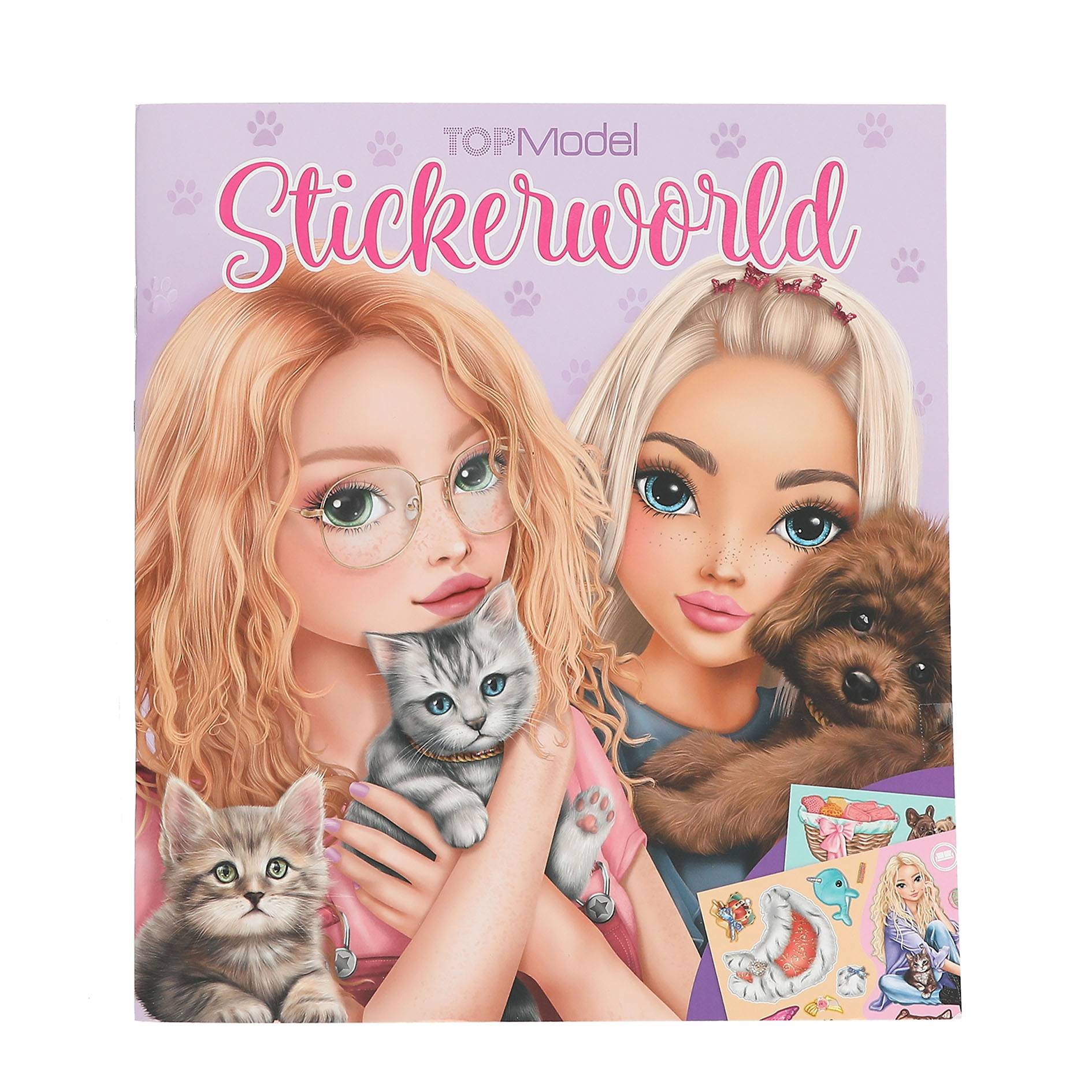 Depesche 13571 TOPModel Kitty and Doggy - Stickerbuch mit 20 detaillierten Hintergrundseiten zu Haustieren, inkl. 3 Doppelseiten Aufkleber