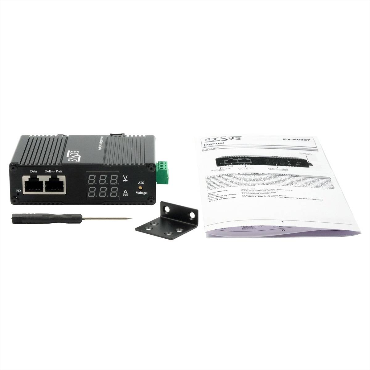 EXSYS EX-60327 Industrieller PoE++ Splitter