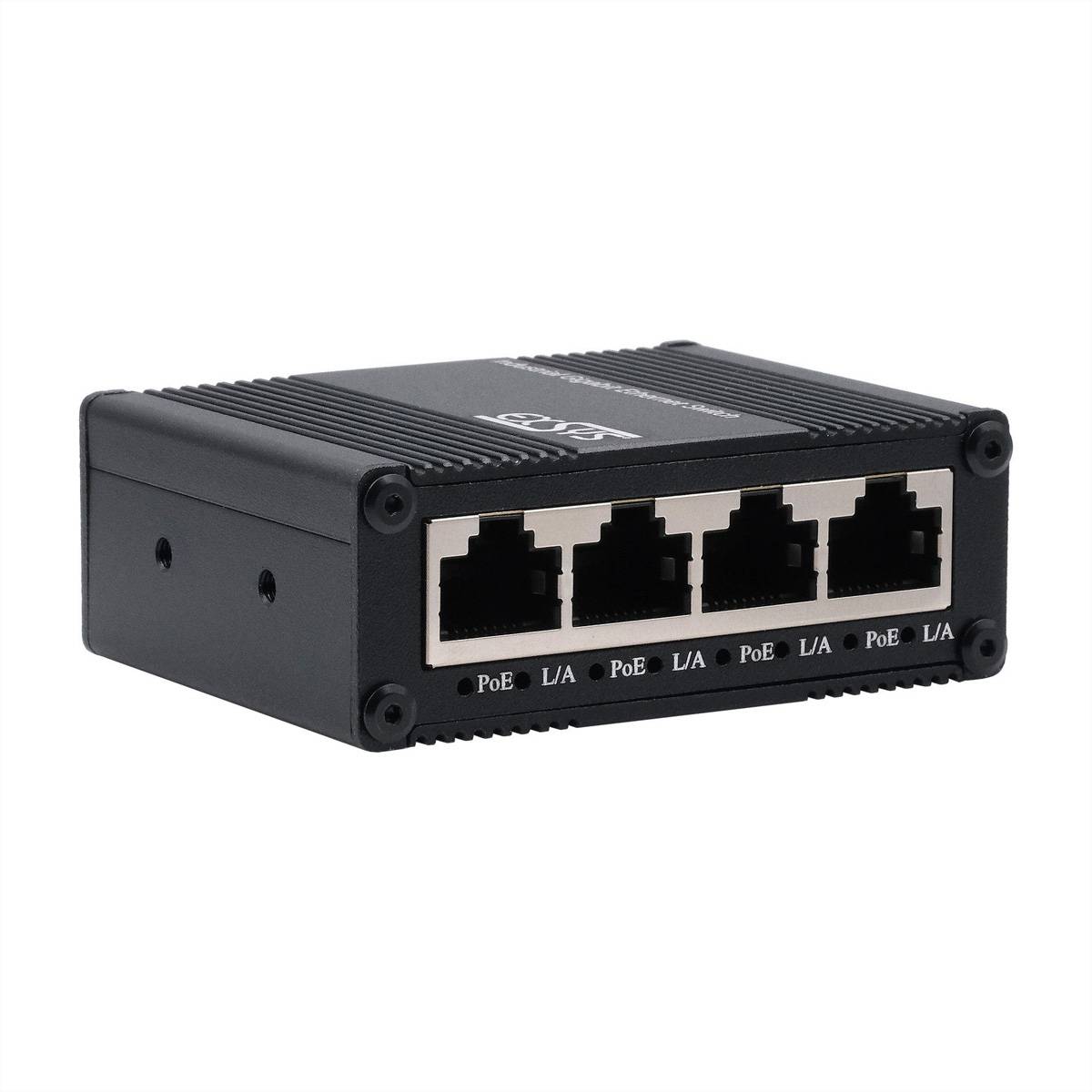 EXSYS EX-62021PoE-P 5-Port Industrial Gigabit Micro Switch mit Pass-Through, unmanaged