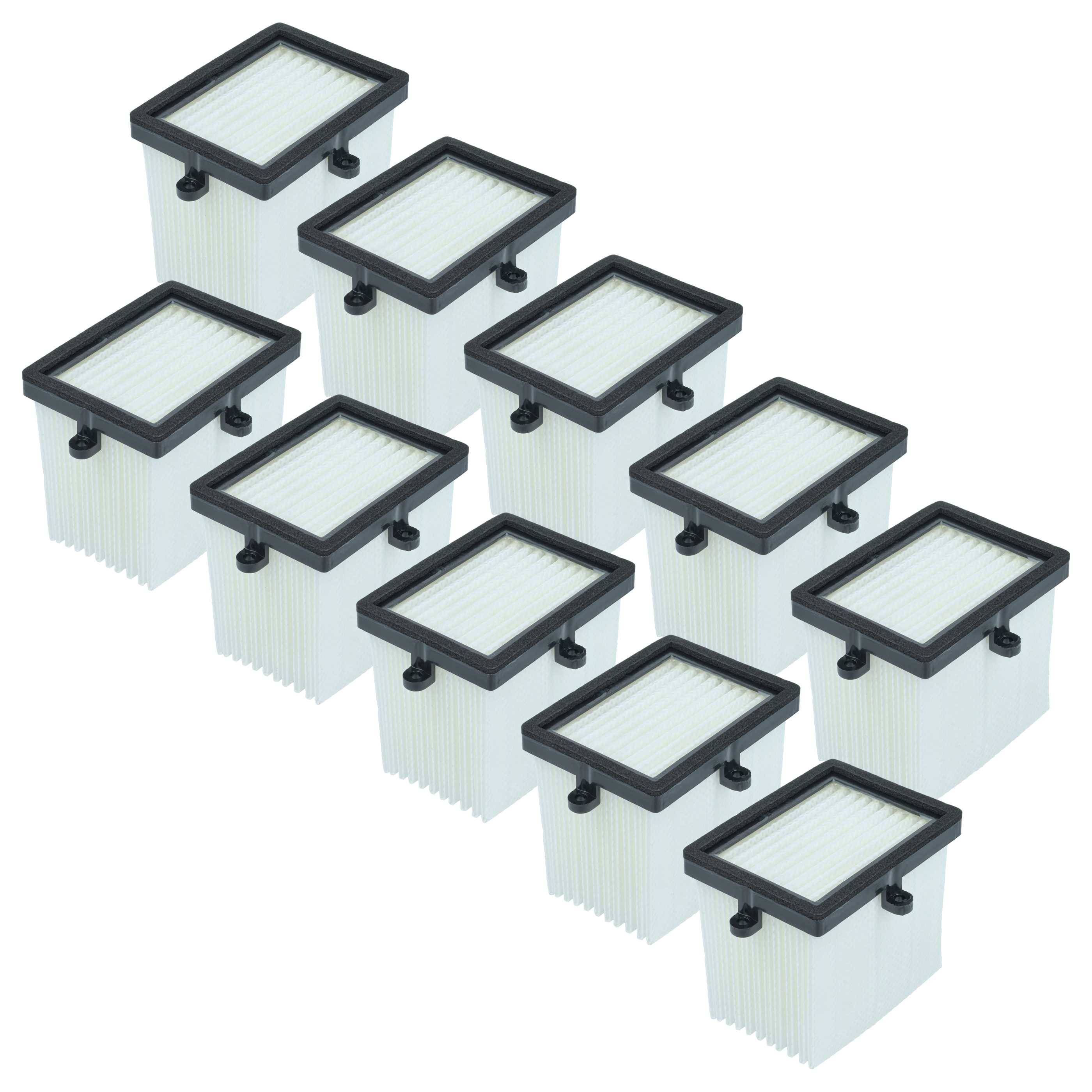 vhbw Filterset kompatibel mit Milwaukee M18 BOS125 Exzenterschleifer, Trennschleifer - 10x Luftfilter Schwarz Weiß