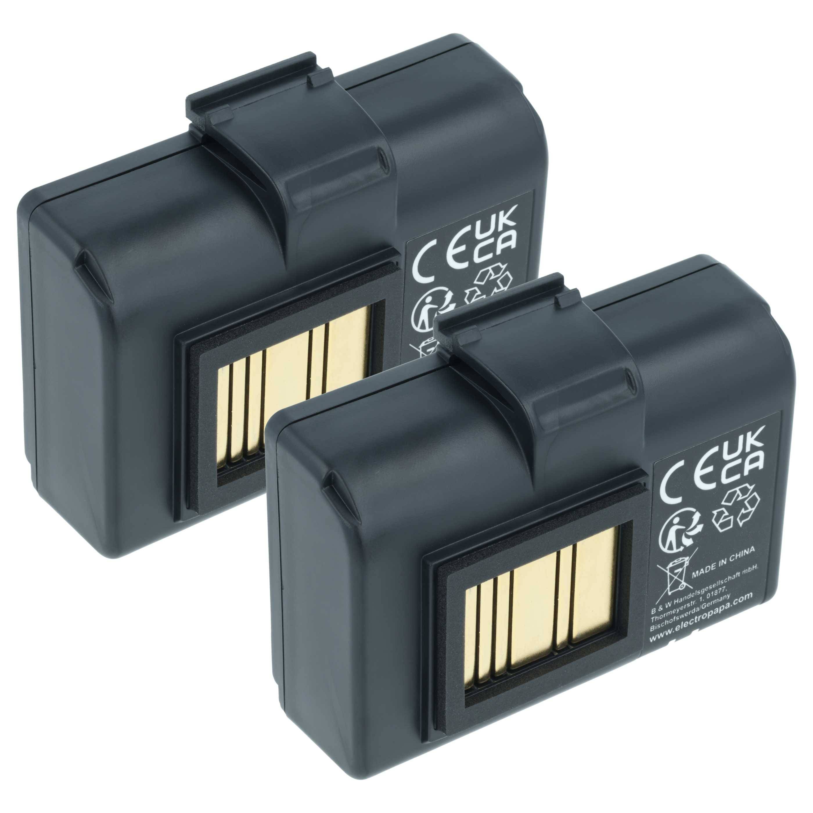 vhbw 2x Akku kompatibel mit Zebra QLn220HC, QLn320HC, QLN220, QLN320 Drucker Kopierer Scanner Etiketten-Drucker (2600 mAh, 7,4 V, Li-Ion)