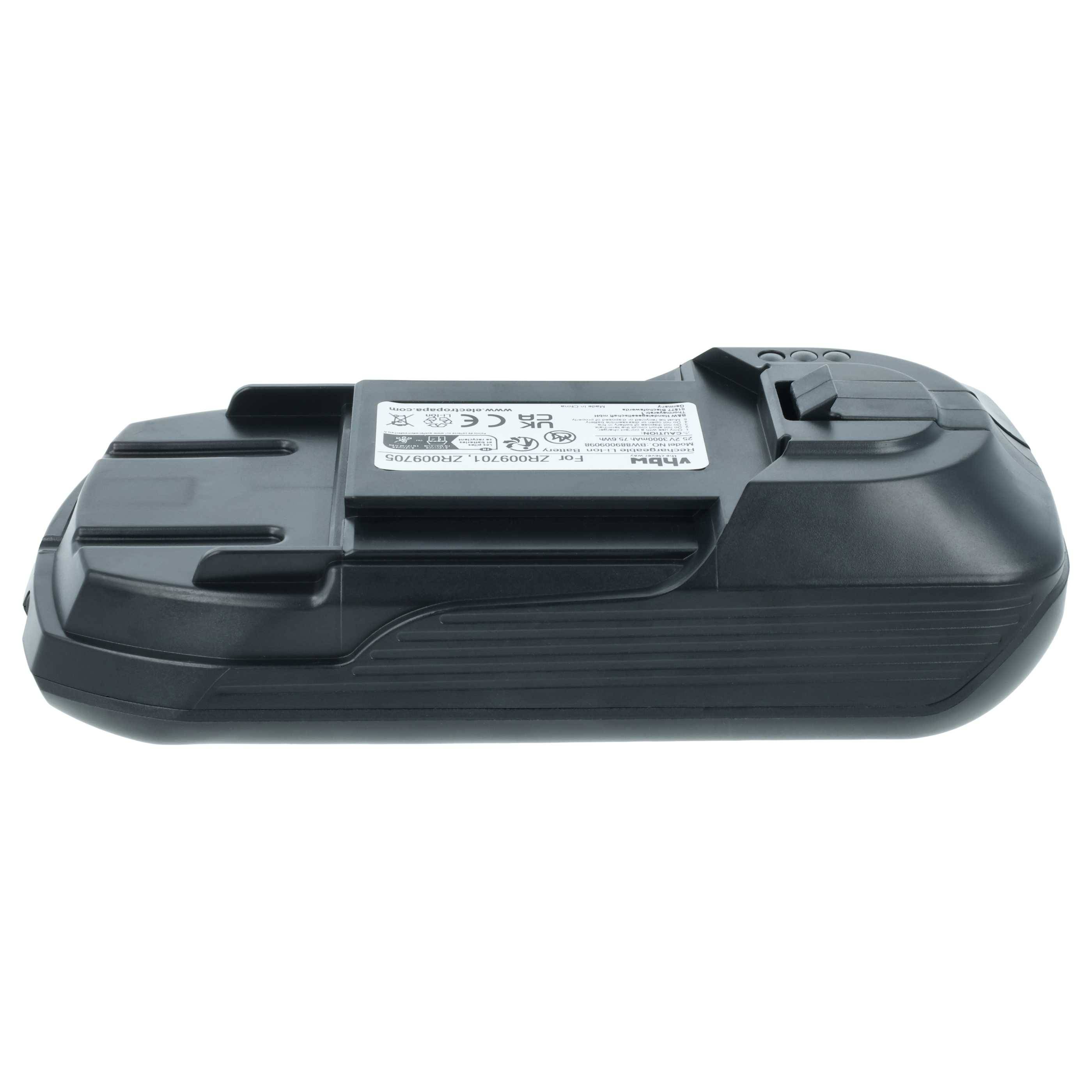 vhbw Akku kompatibel mit Rowenta RH 9898 WO 4Q0, RH9898WO/4Q0, RH98A0, RH98A0WO/4Q2, RH98A0WO/4Q3 Home Cleaner Heimroboter (3 Ah, 25,2 V, Li-Ion)