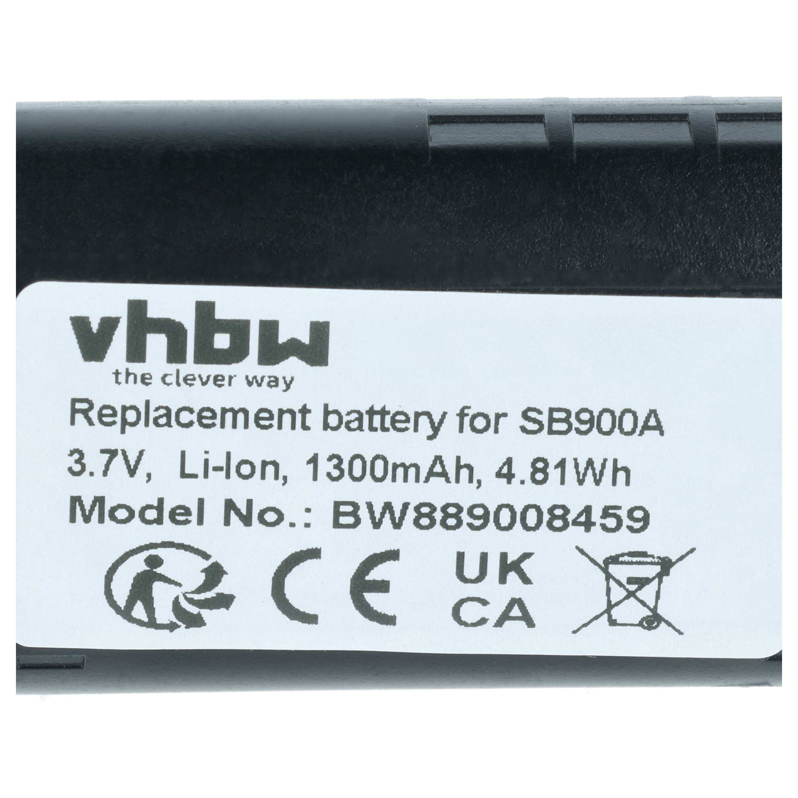 vhbw 2x Akku kompatibel mit Shure P10R+, AD3, AD2, AD1, P10R, P9RA+, P3RA, P9RA Digitales Funksystem, Taschensender (1300 mAh, 3,7 V, Li-Ion)