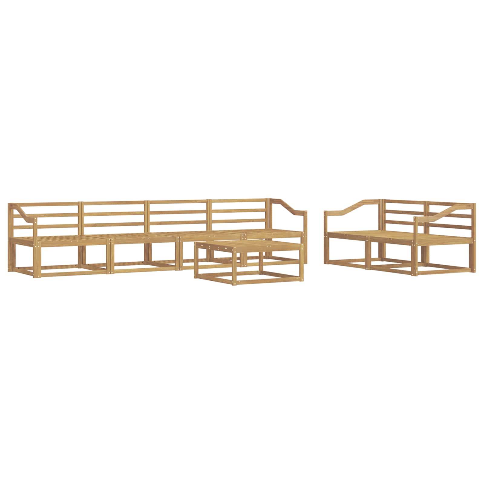 vidaXL Outdoor-Sofagarnitur 7 pcs Weiß