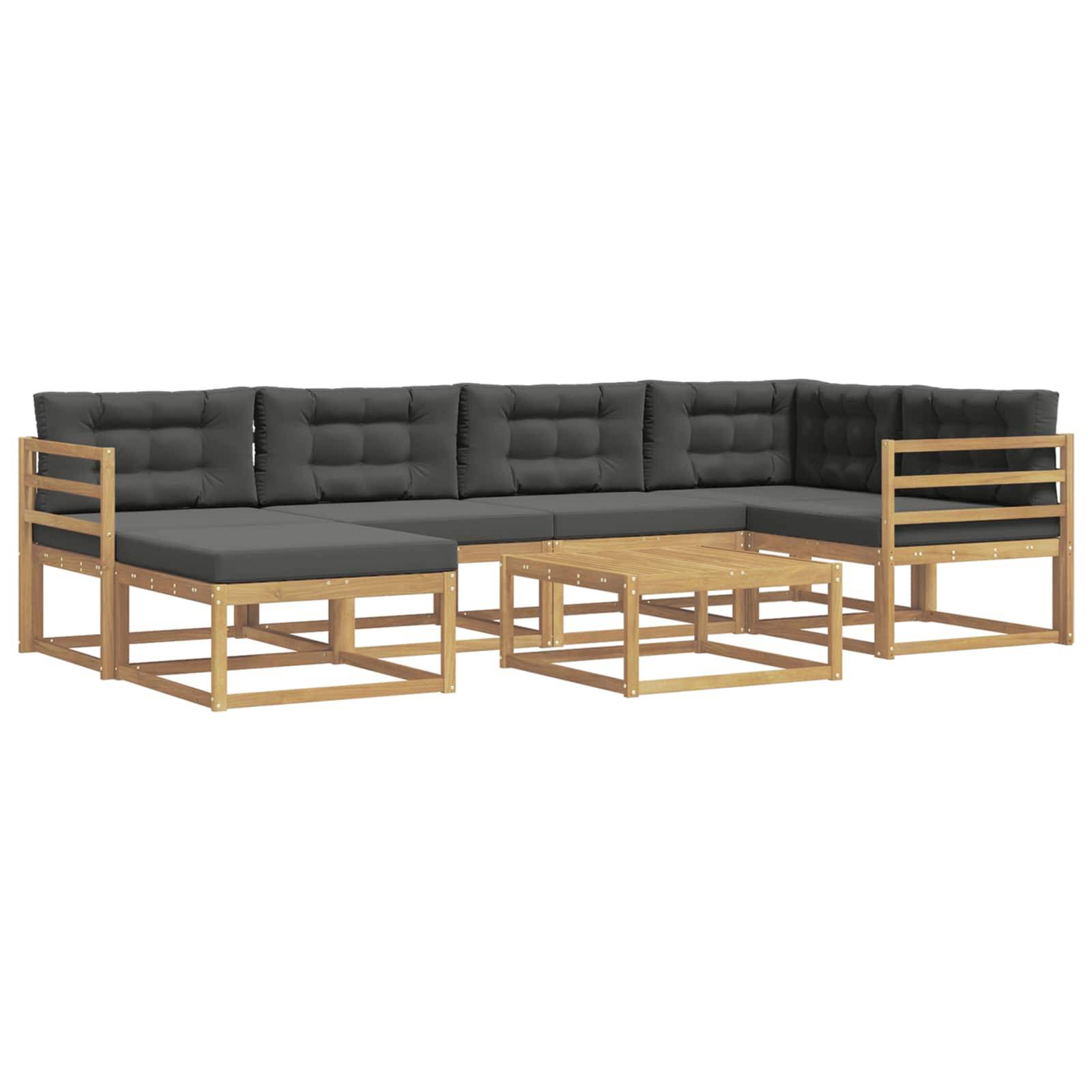 vidaXL Outdoor-Sofagarnitur 7 pcs Weiß und Anthrazit