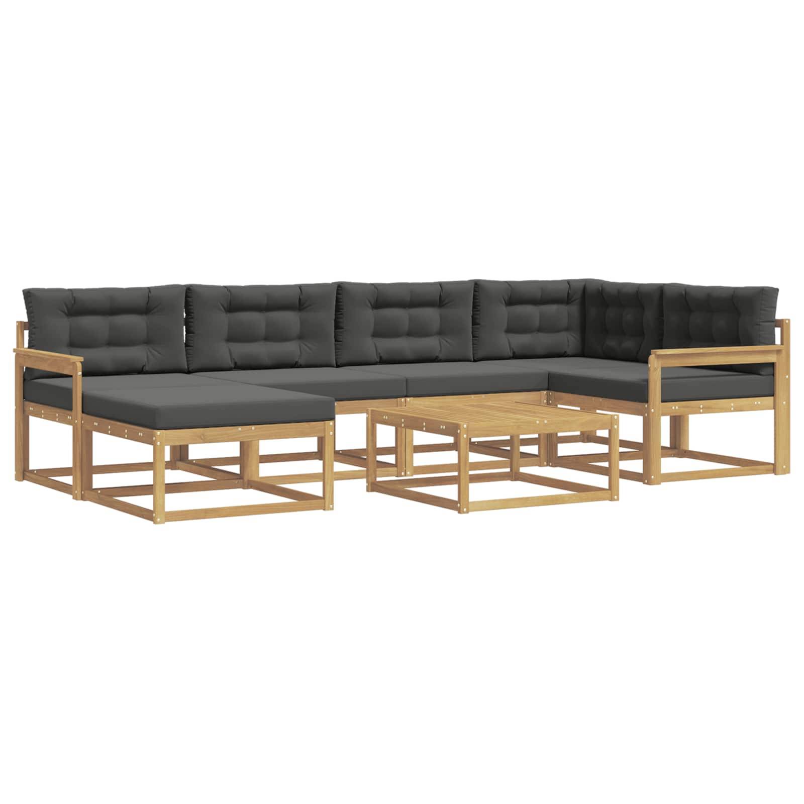 vidaXL Outdoor-Sofagarnitur 7 pcs Weiß und Anthrazit