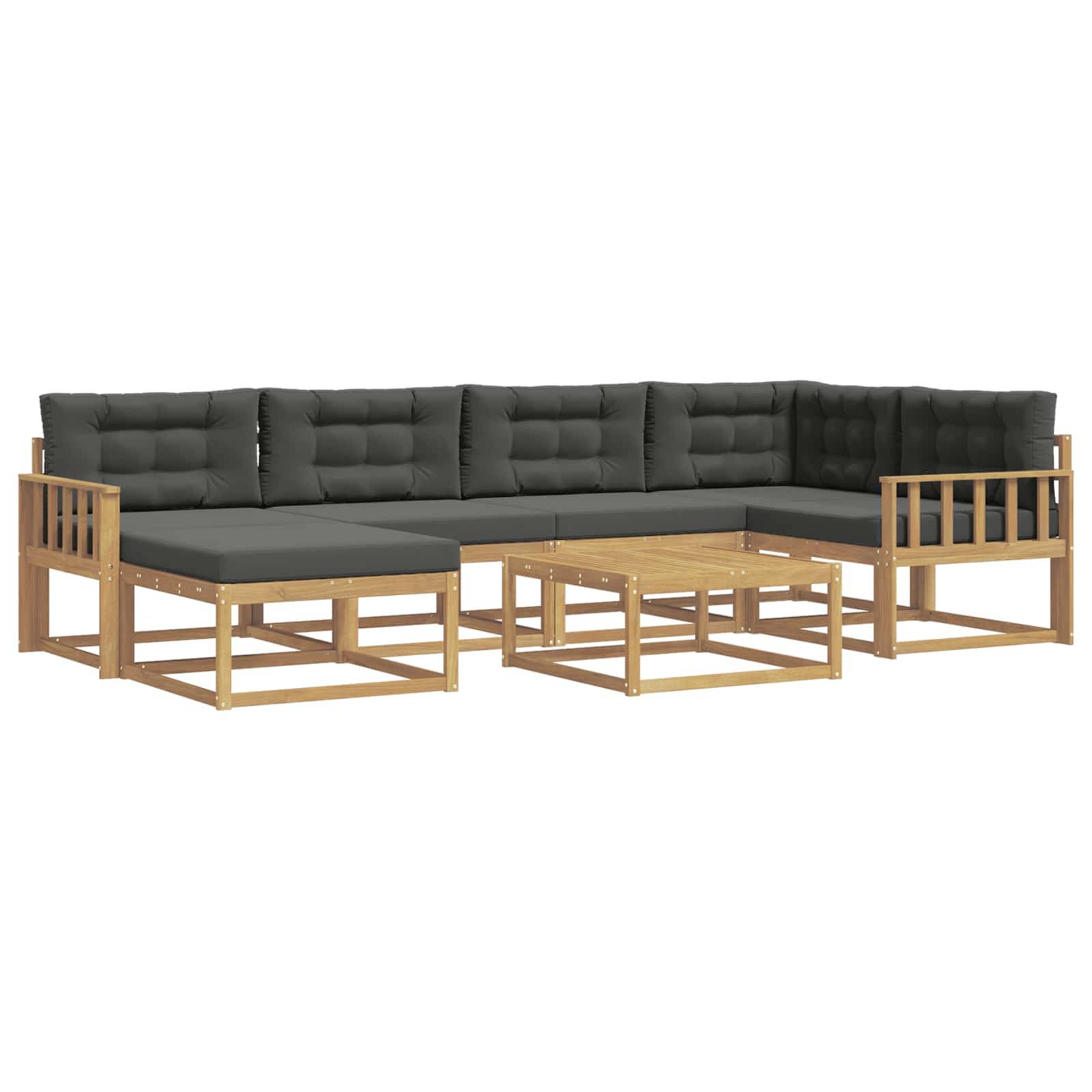 vidaXL Outdoor-Sofagarnitur 7 pcs Weiß und Anthrazit