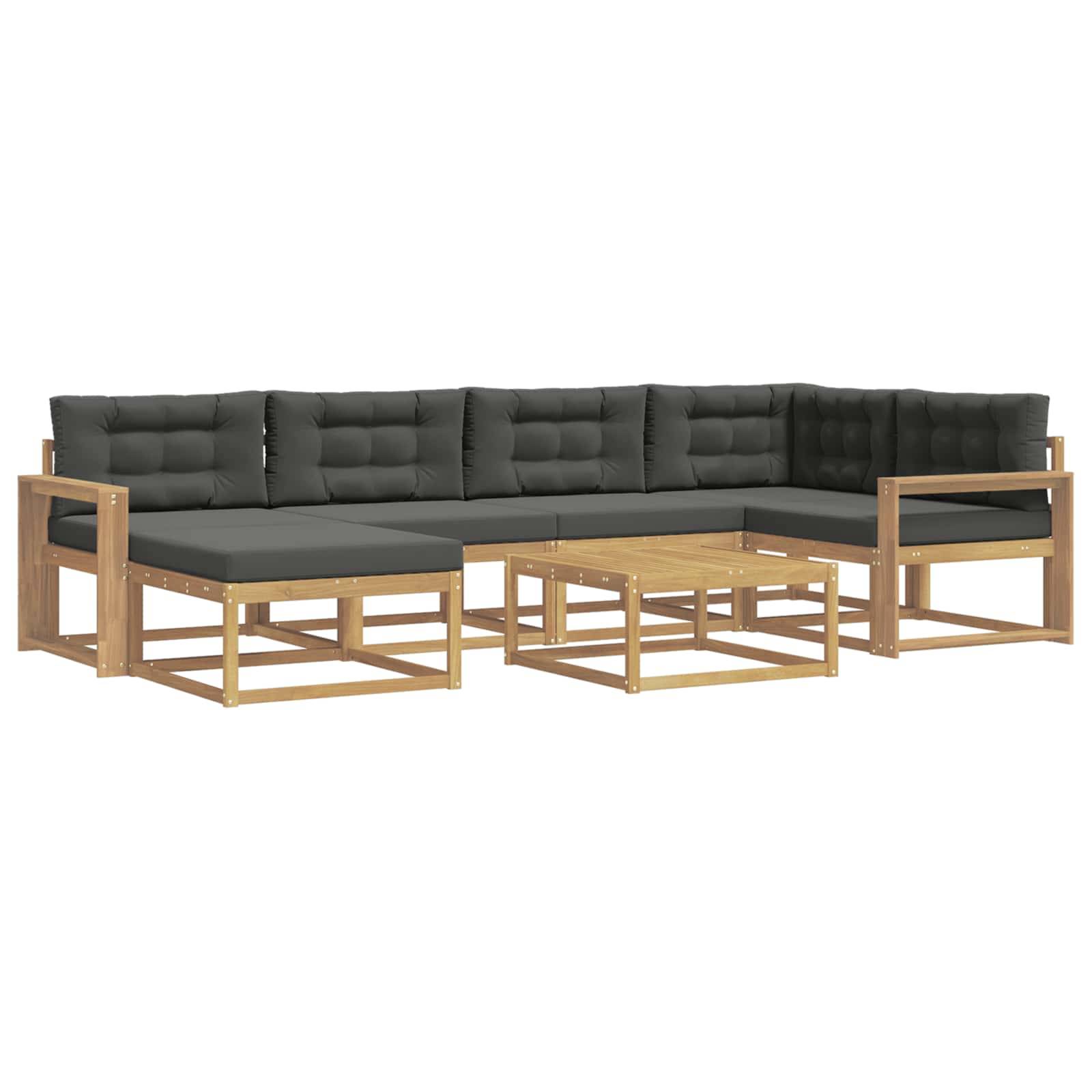 vidaXL Outdoor-Sofagarnitur 7 pcs Weiß und Anthrazit
