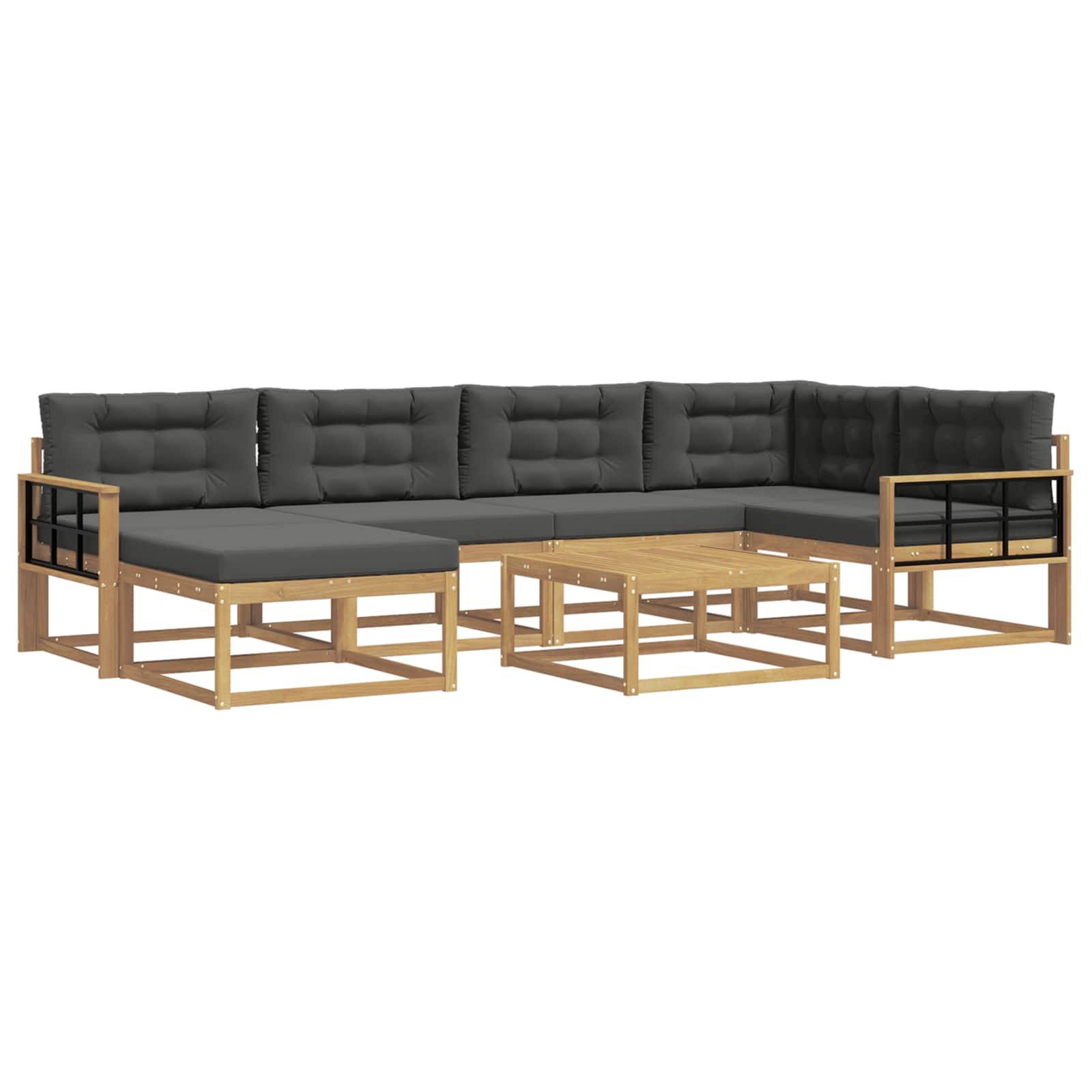 vidaXL Outdoor-Sofagarnitur 7 pcs Weiß und Anthrazit