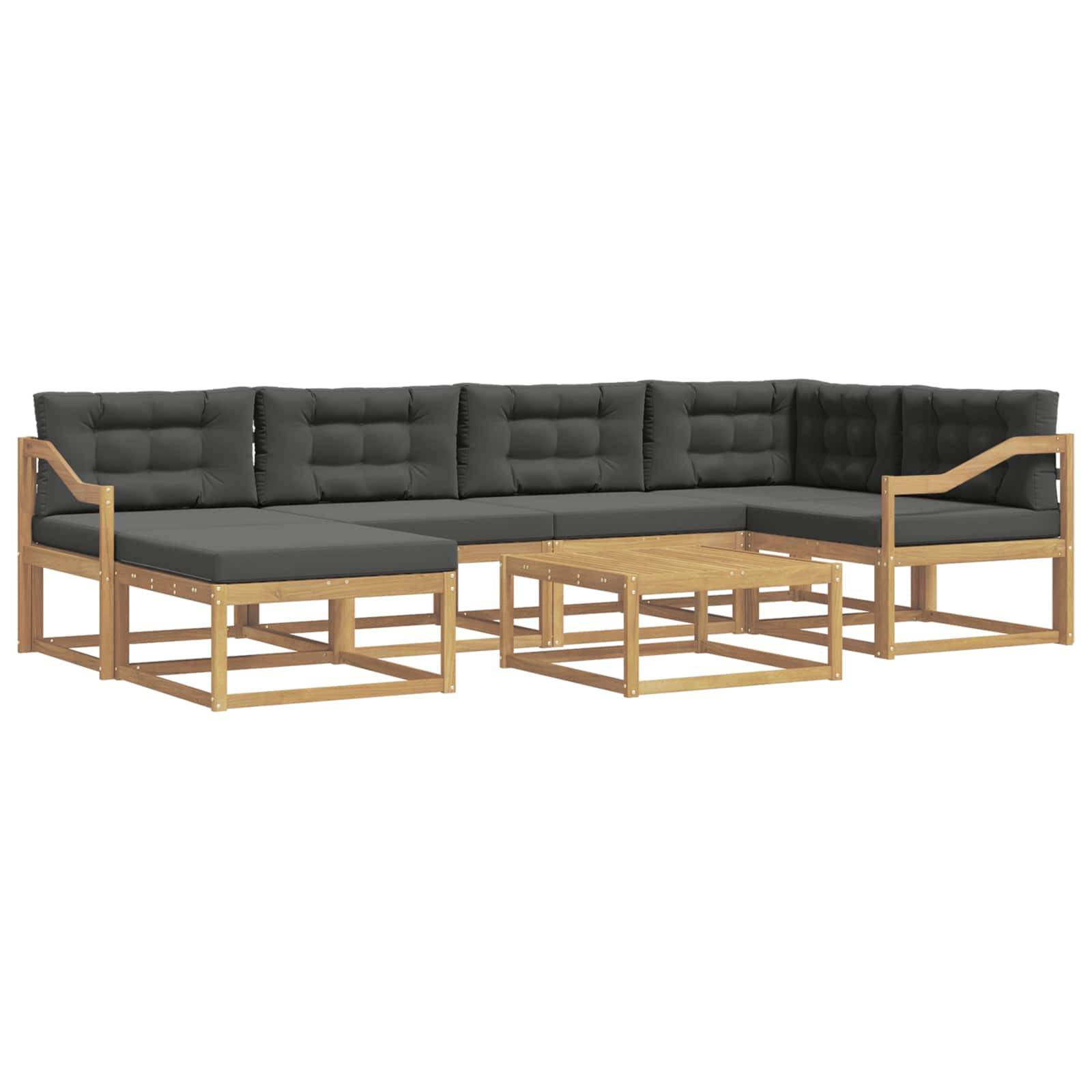 vidaXL Outdoor-Sofagarnitur 7 pcs Weiß und Anthrazit