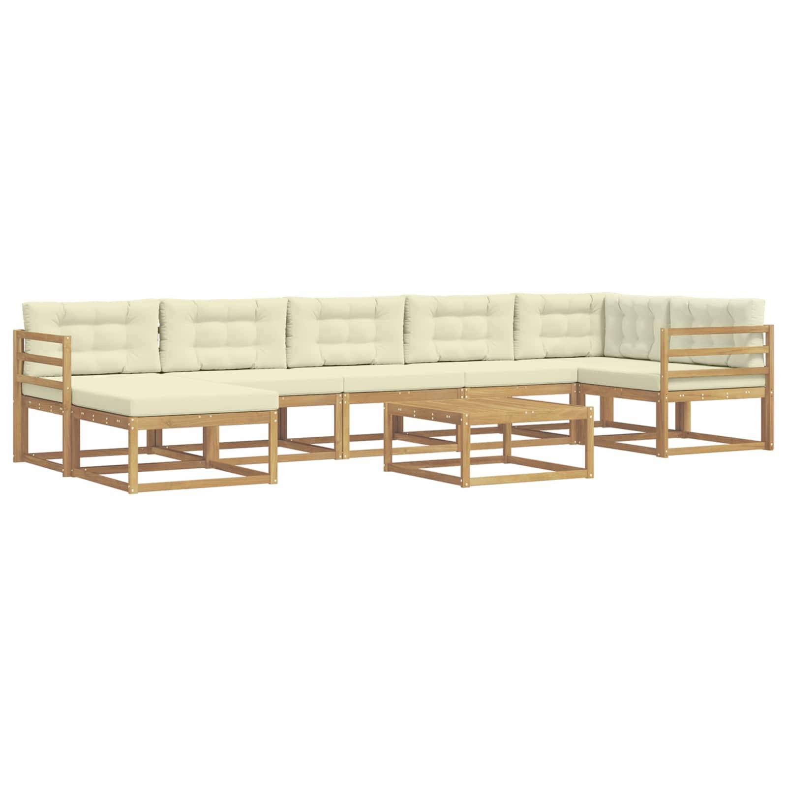 vidaXL Outdoor-Sofagarnitur 8 pcs Weiß und Creme