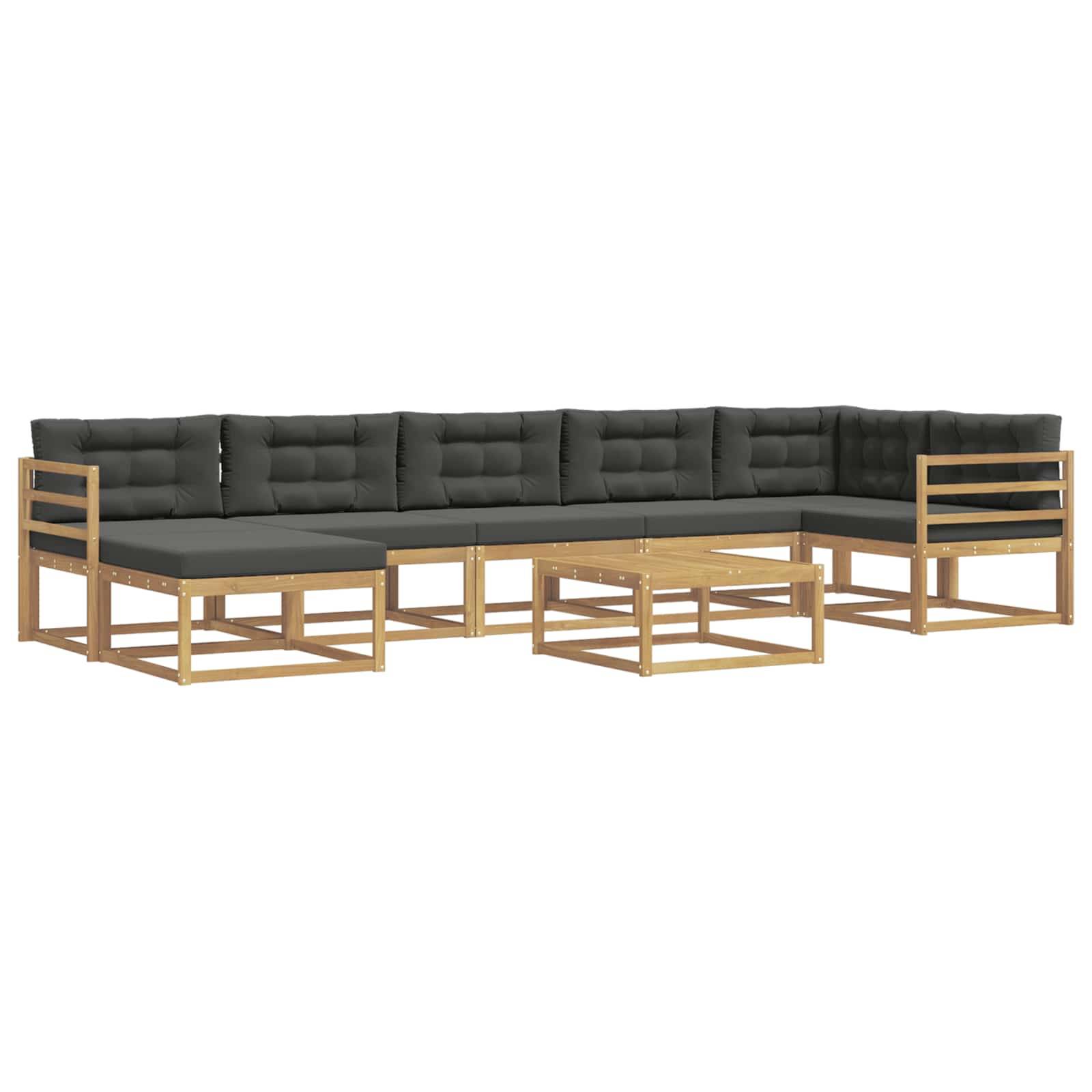 vidaXL Outdoor-Sofagarnitur 8 pcs Weiß und Anthrazit