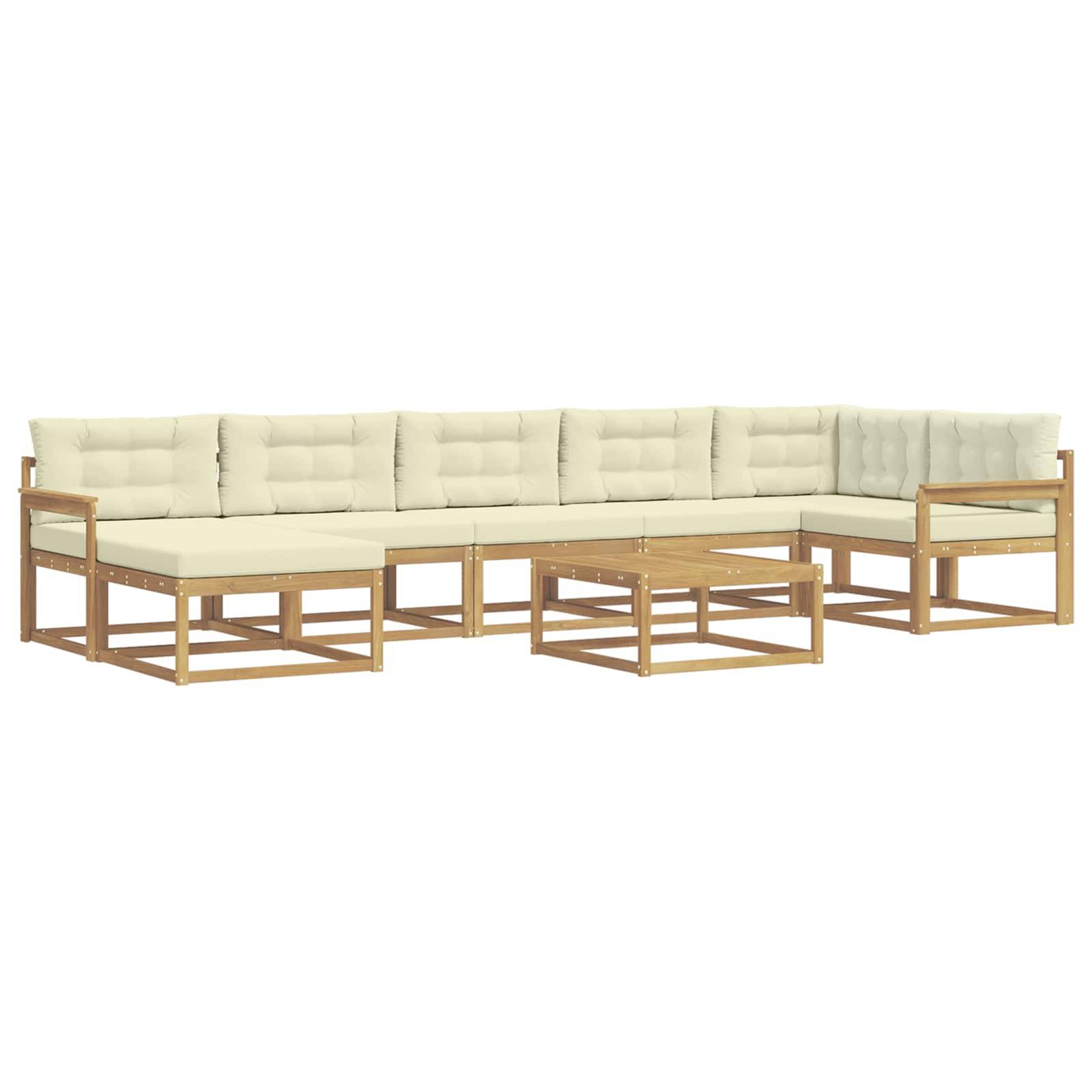 vidaXL Outdoor-Sofagarnitur 8 pcs Weiß und Creme