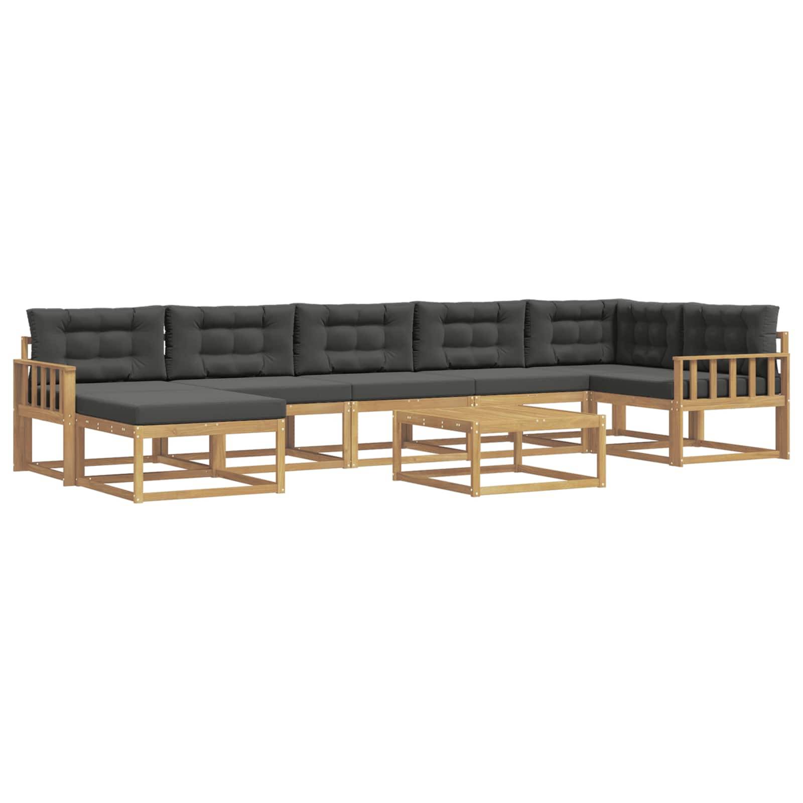 vidaXL Outdoor-Sofagarnitur 8 pcs Weiß und Anthrazit