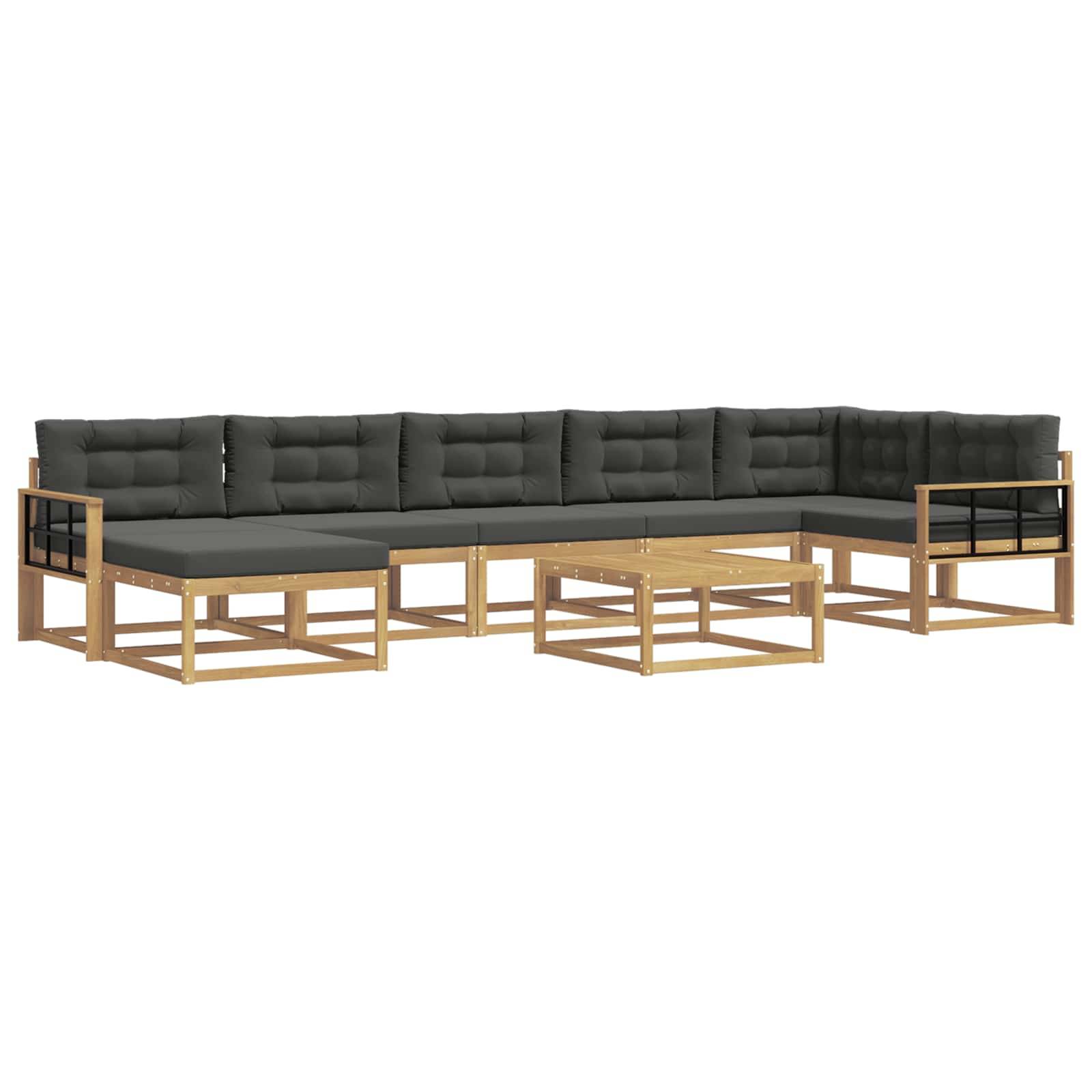 vidaXL Outdoor-Sofagarnitur 8 pcs Weiß und Anthrazit