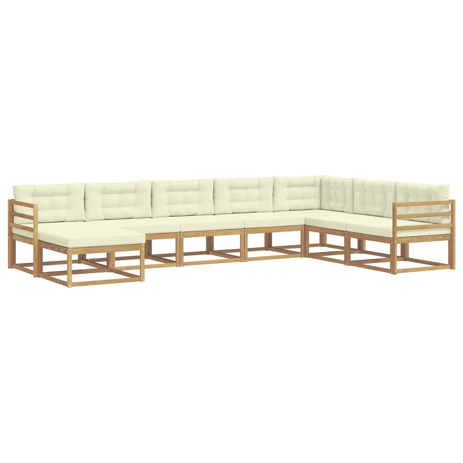 vidaXL Outdoor-Sofagarnitur 8 pcs Weiß und Creme
