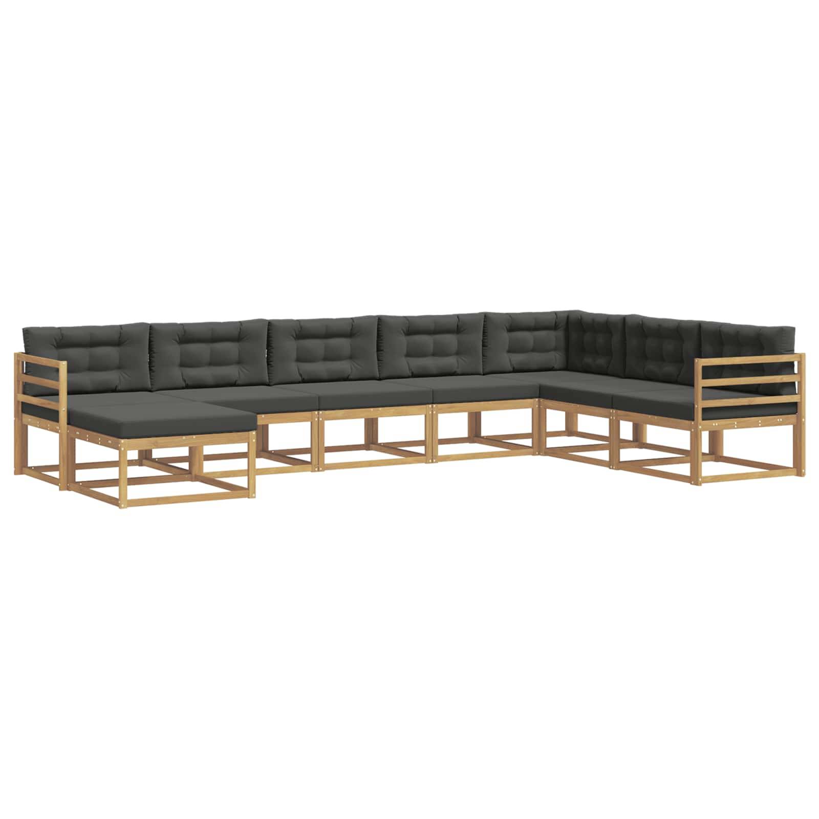 vidaXL Outdoor-Sofagarnitur 8 pcs Weiß und Anthrazit