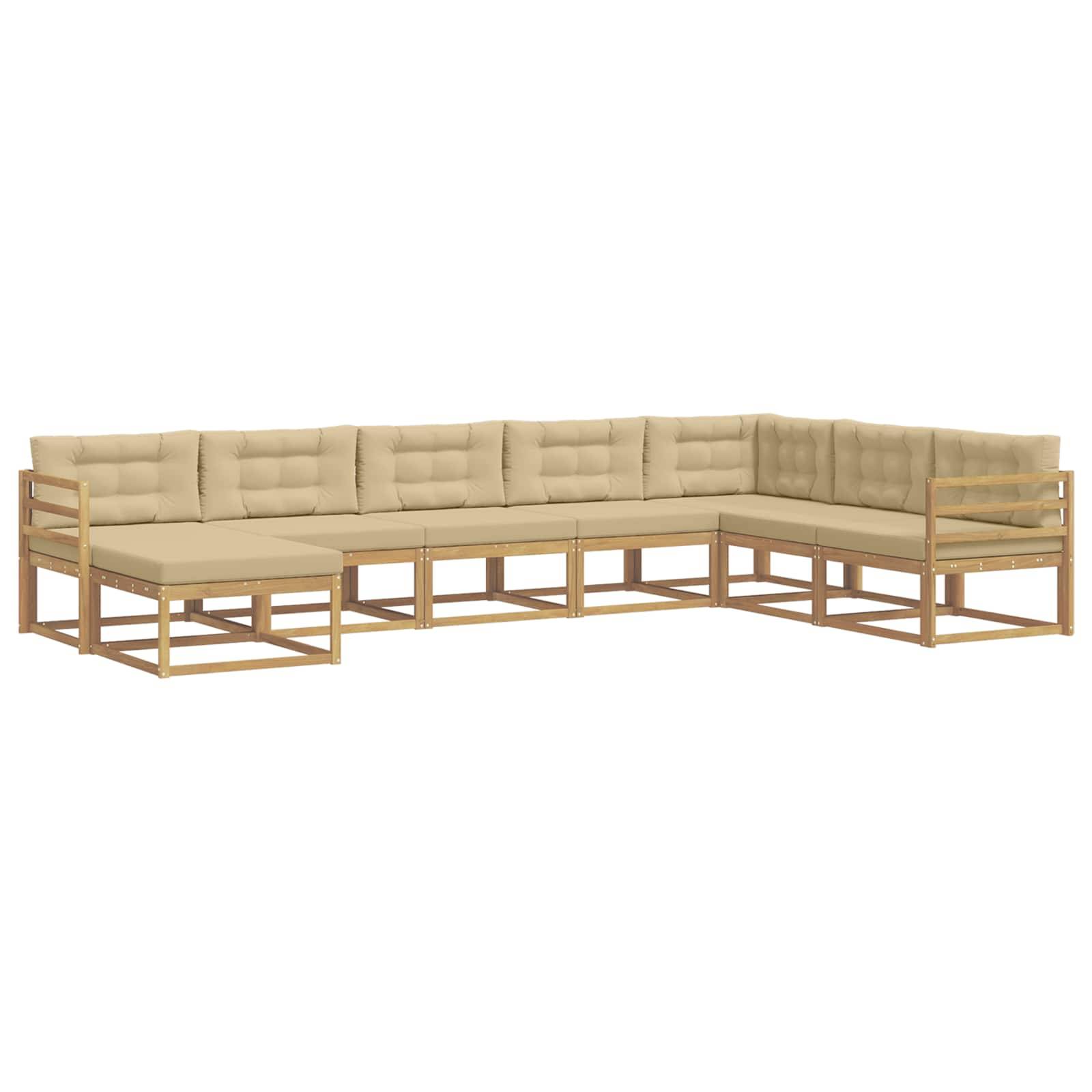 vidaXL Outdoor-Sofagarnitur 8 pcs Weiß und Beige