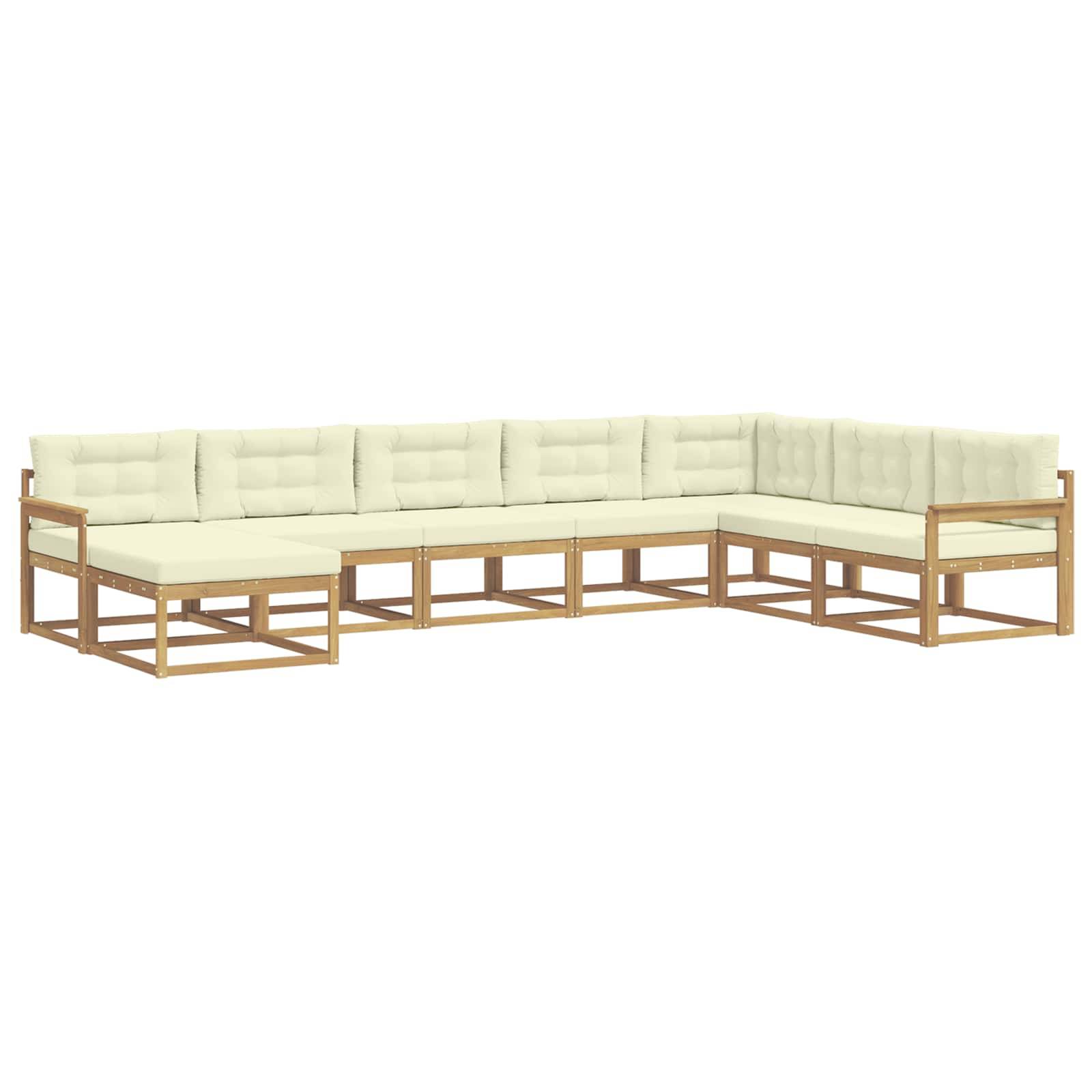 vidaXL Outdoor-Sofagarnitur 8 pcs Weiß und Creme