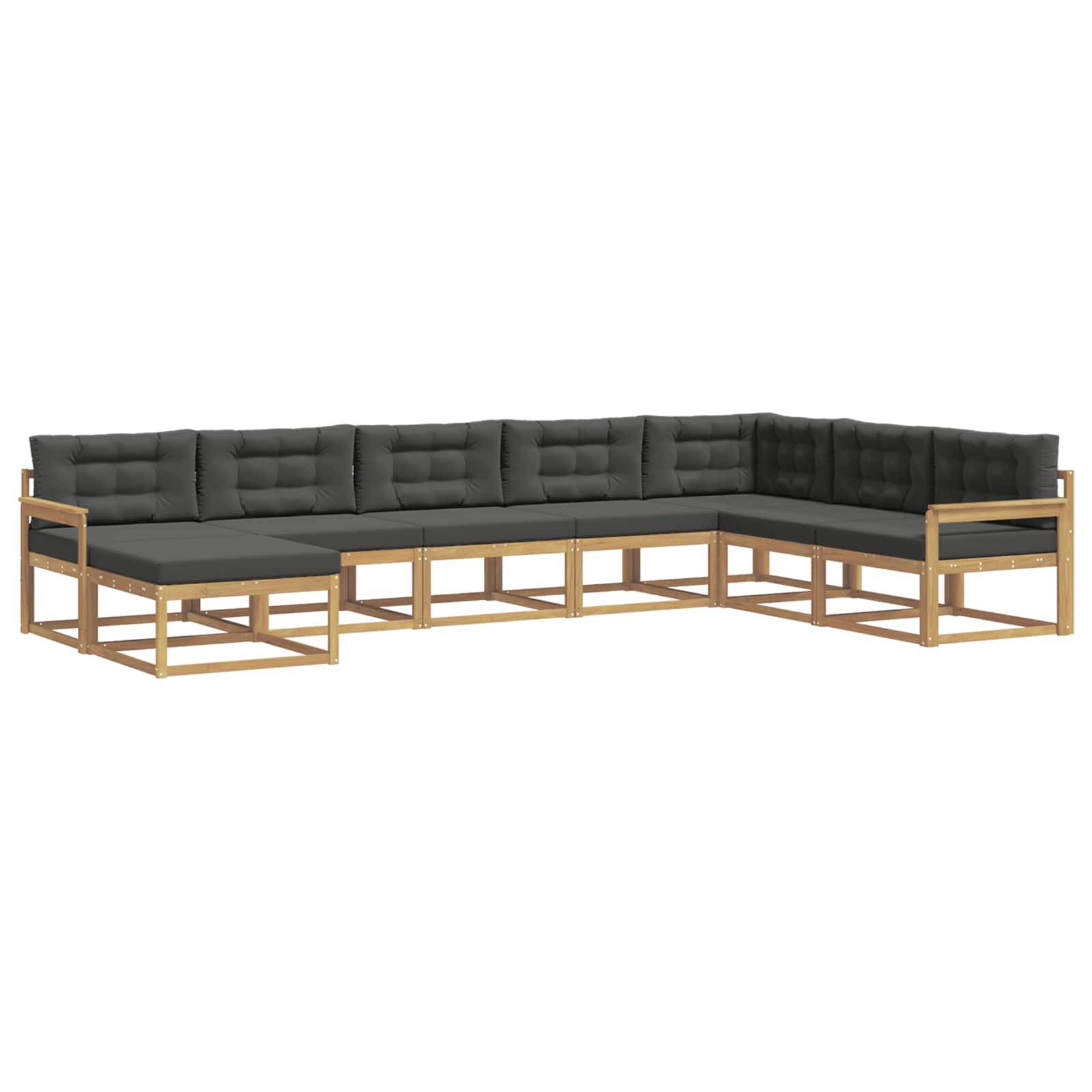 vidaXL Outdoor-Sofagarnitur 8 pcs Weiß und Anthrazit